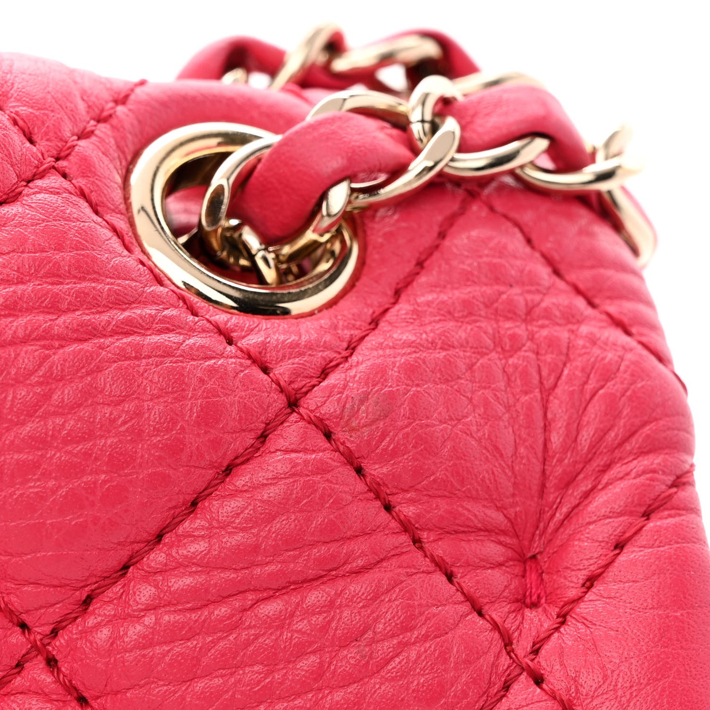 Calfskin Quilted Small XXL Travel Flap Bag Dark Pink