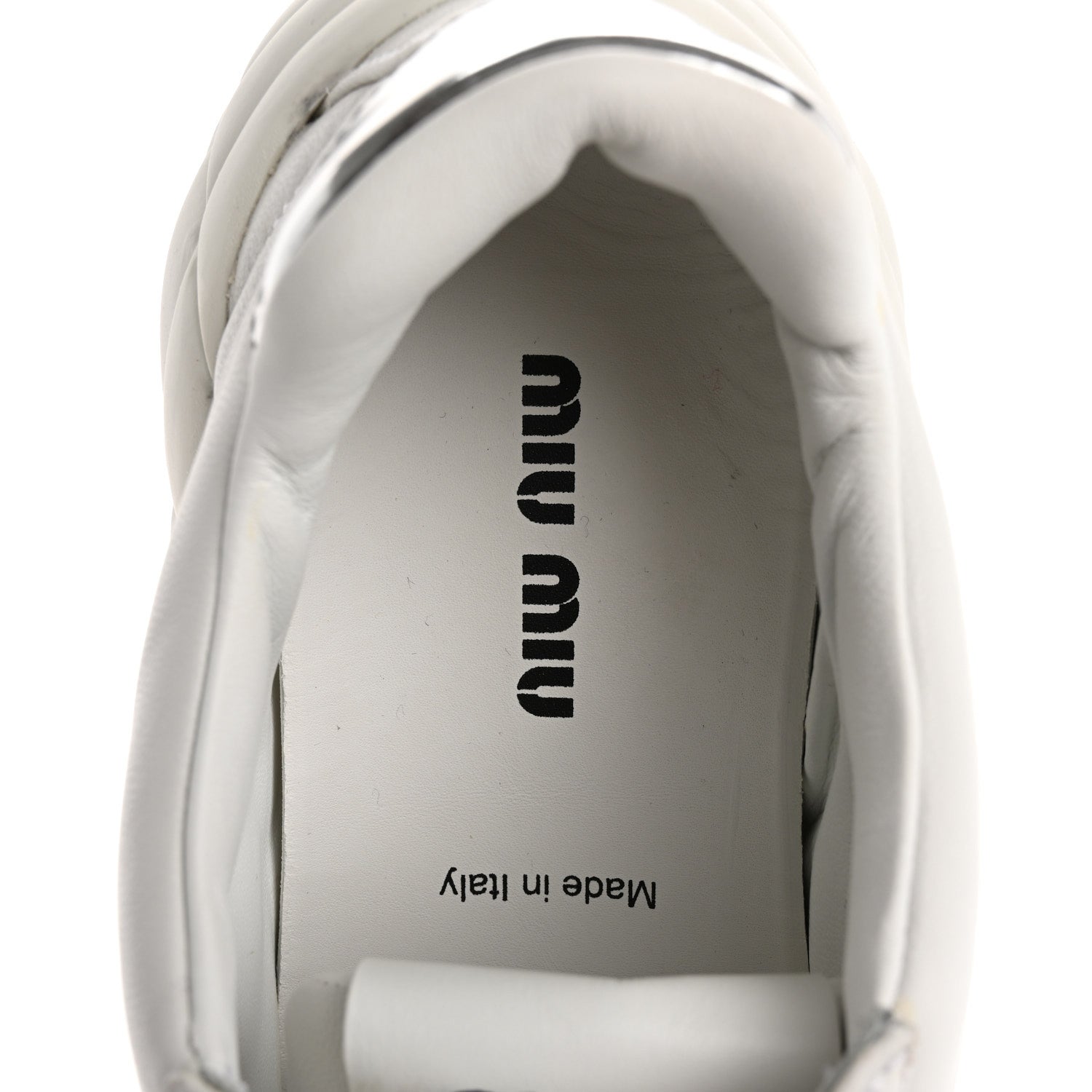 Miu Miu Nappa Quilted Sneakers 35 White 7 of 13