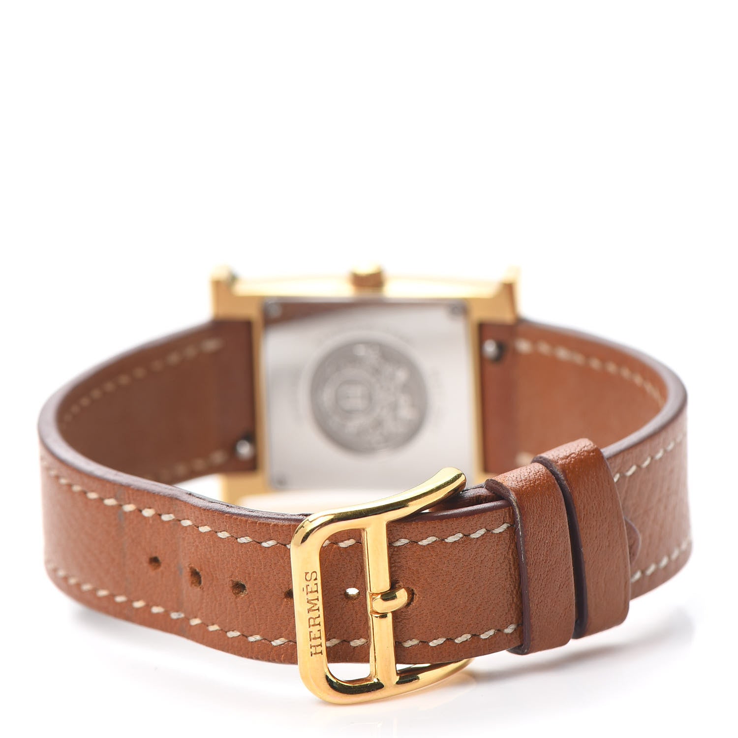 Hermes Stainless Steel Epsom 21mm Heure H Hour Quartz Watch Gold 3 of 6