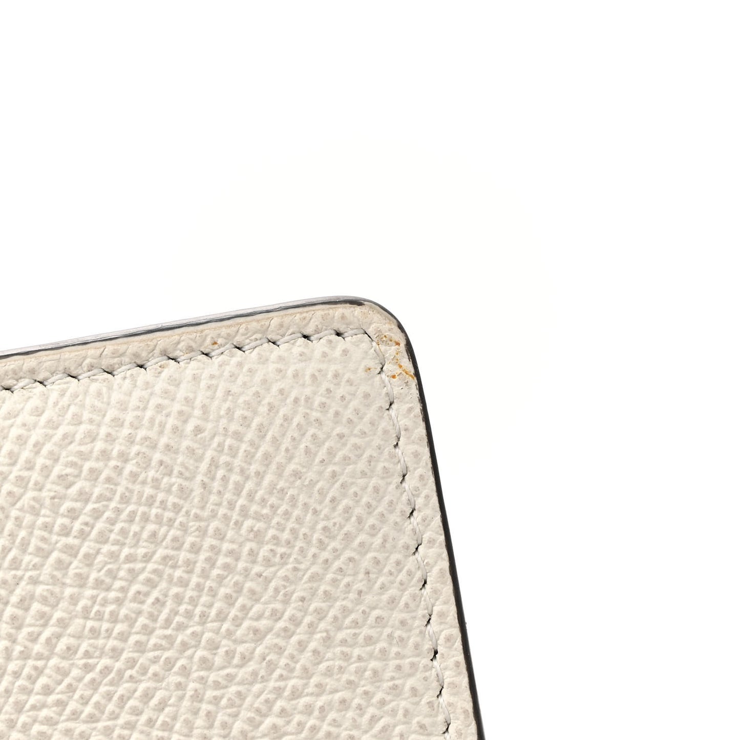 Grained Calfskin Saddle Chain Pouch Off White