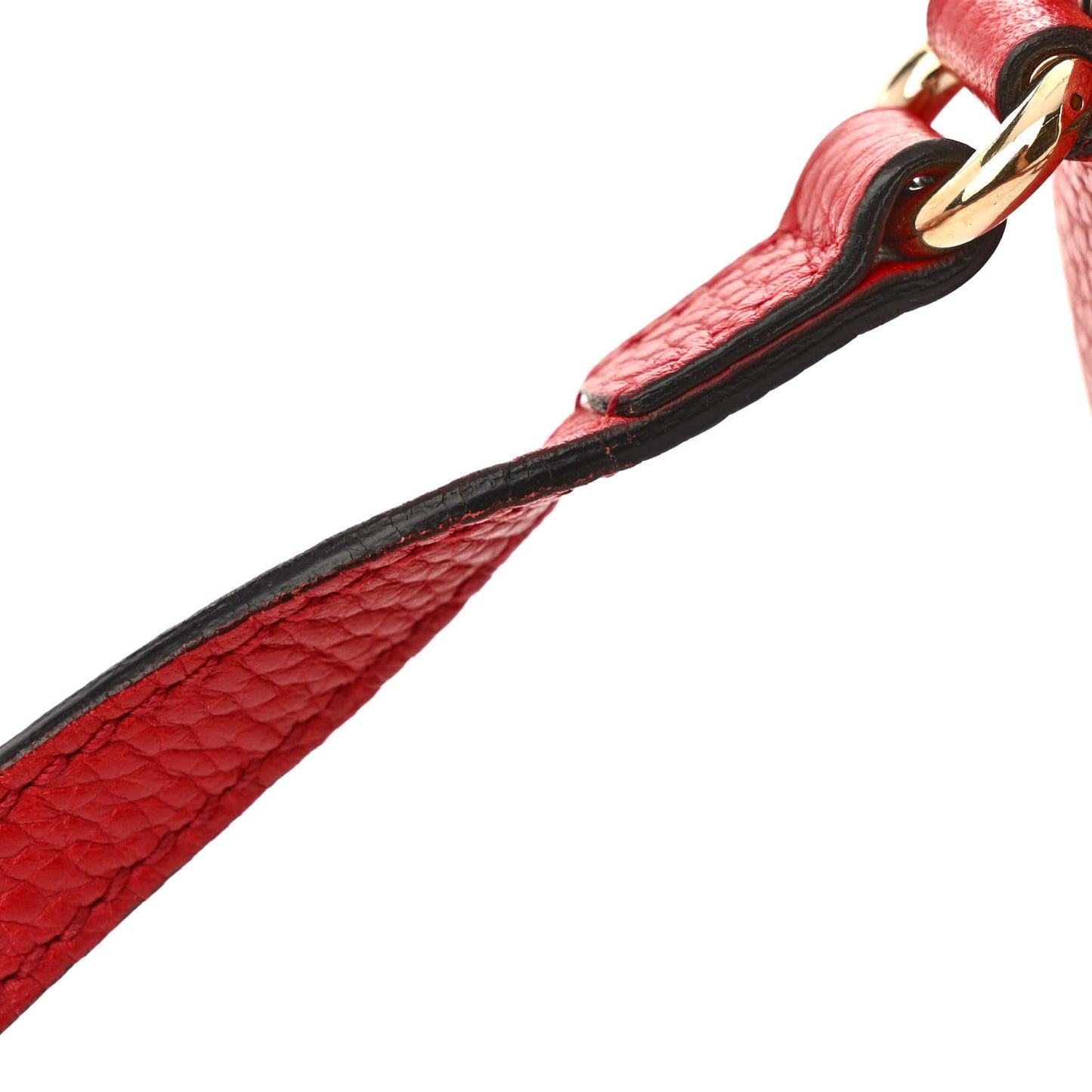 Pebbled Calfskin Small Soho Disco Bag Tabasco Red