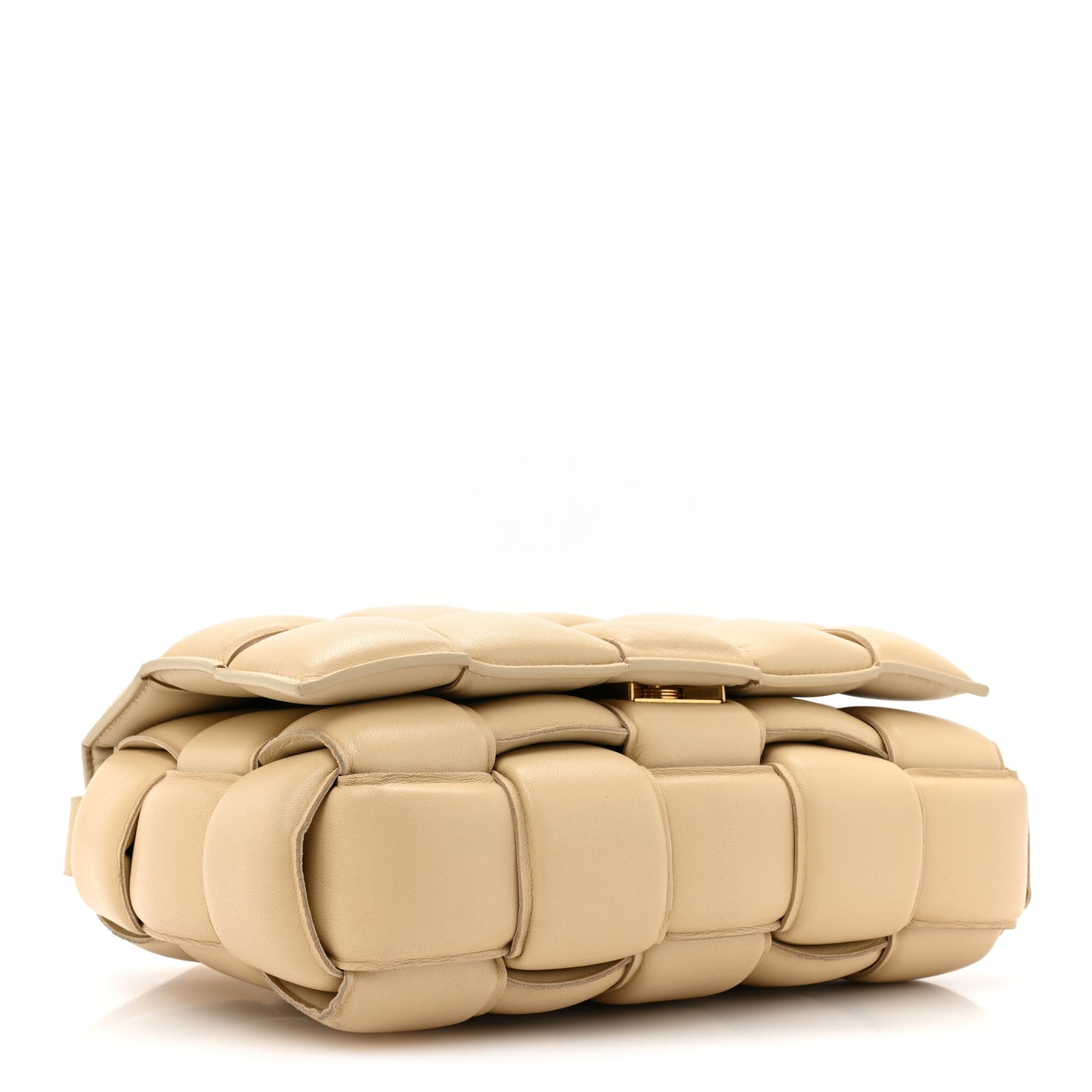 Nappa Maxi Intreccio Padded Cassette Crossbody Bag Porridge