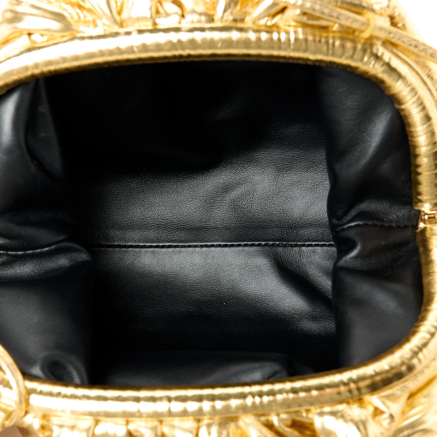 Metallic Bark Calfskin The Mini Pouch Gold