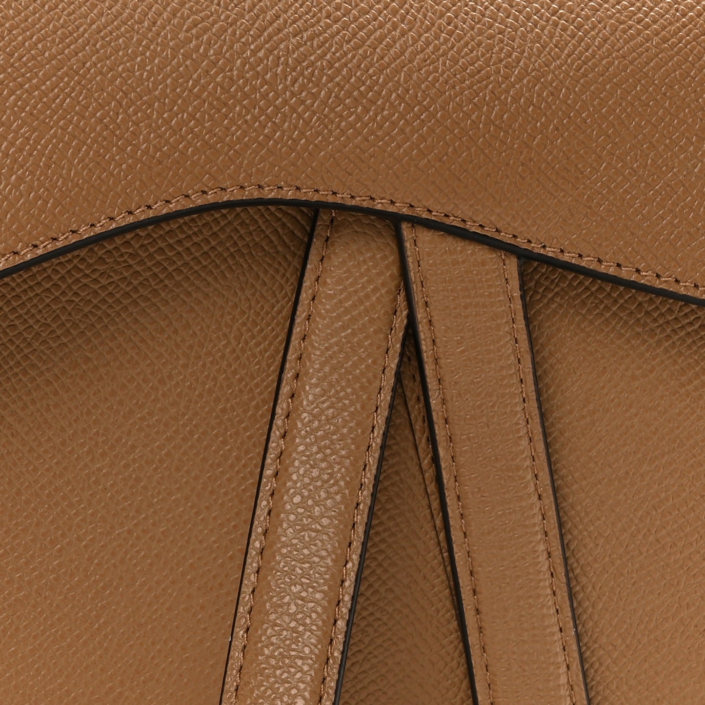 Grained Calfskin Saddle Bag Light Brown