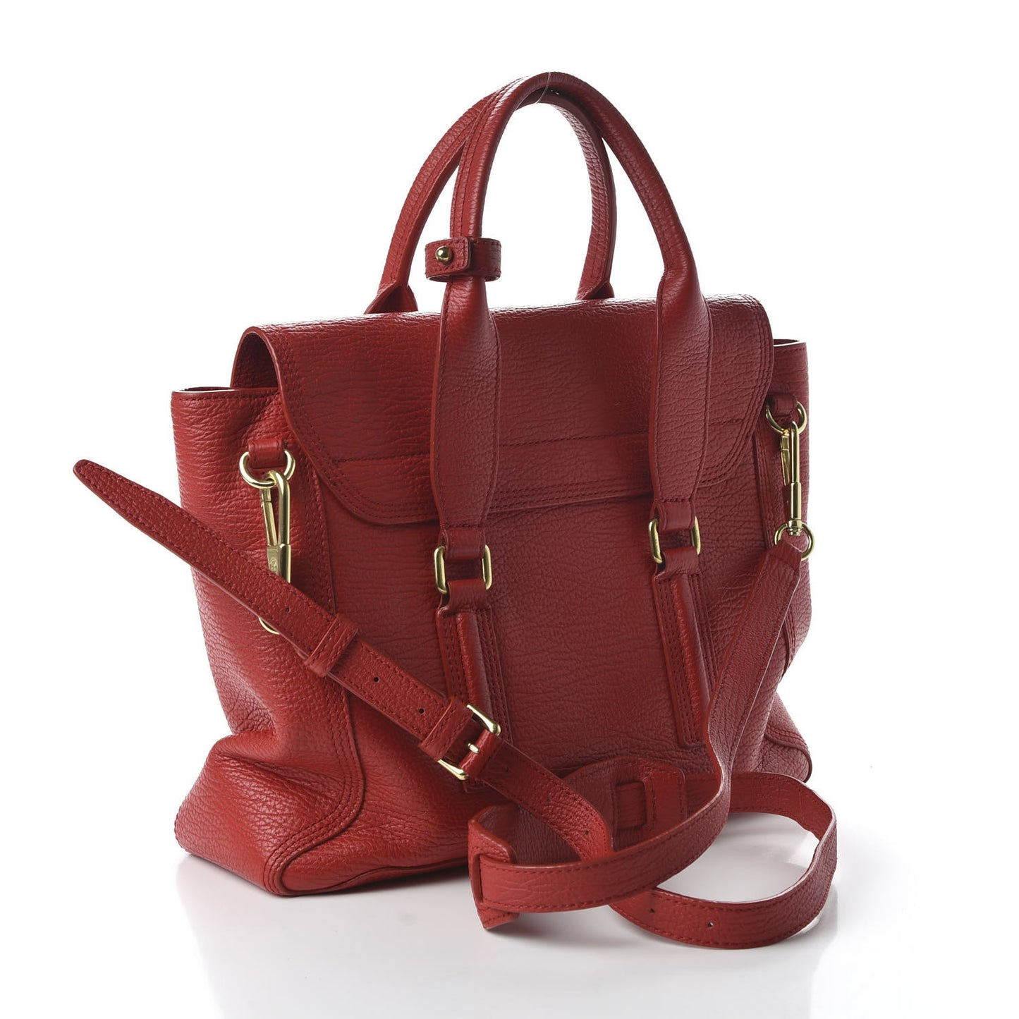 3.1 Textured Calfskin Medium Pashli Satchel Red