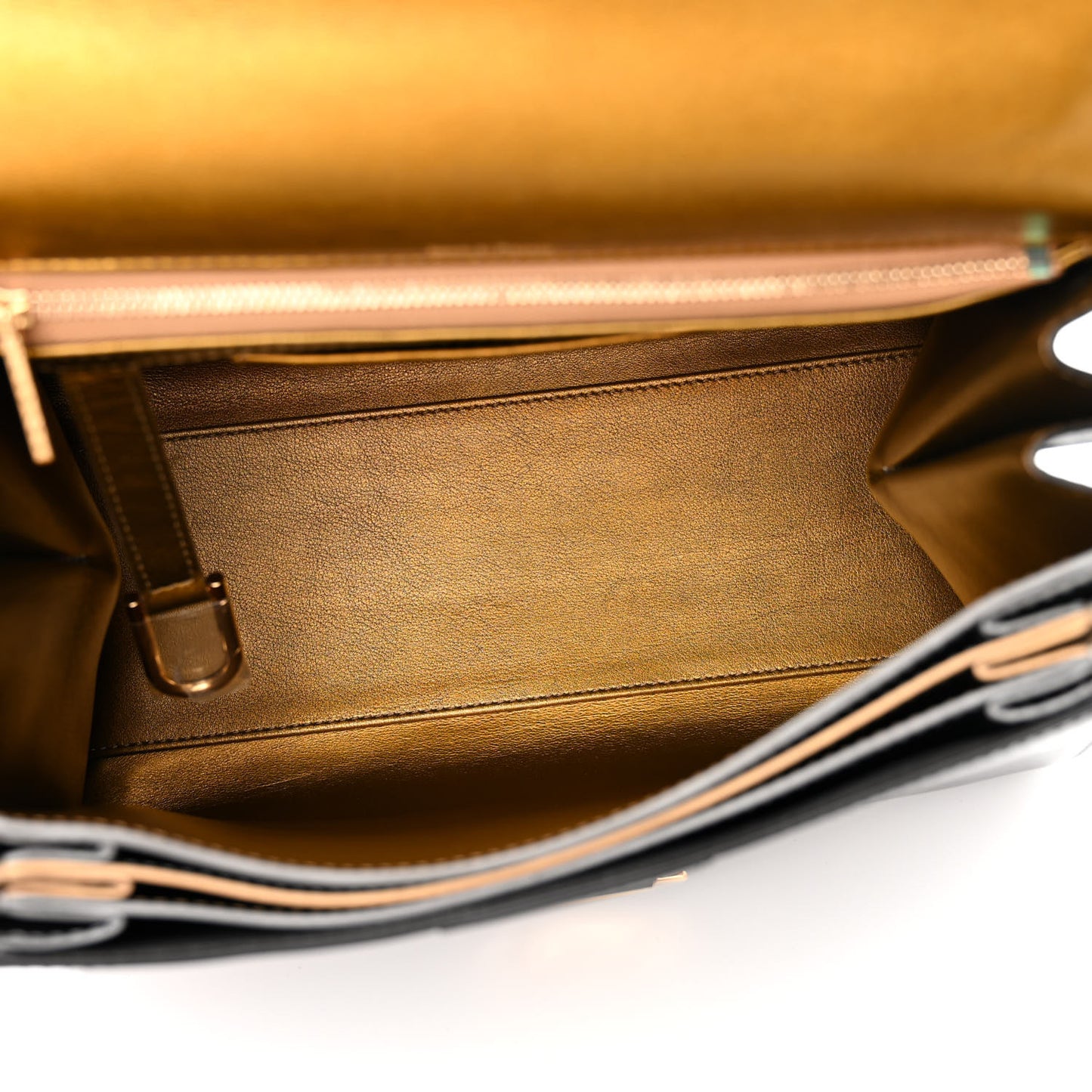 Box Calfskin MM Brillant Satchel Black Gold