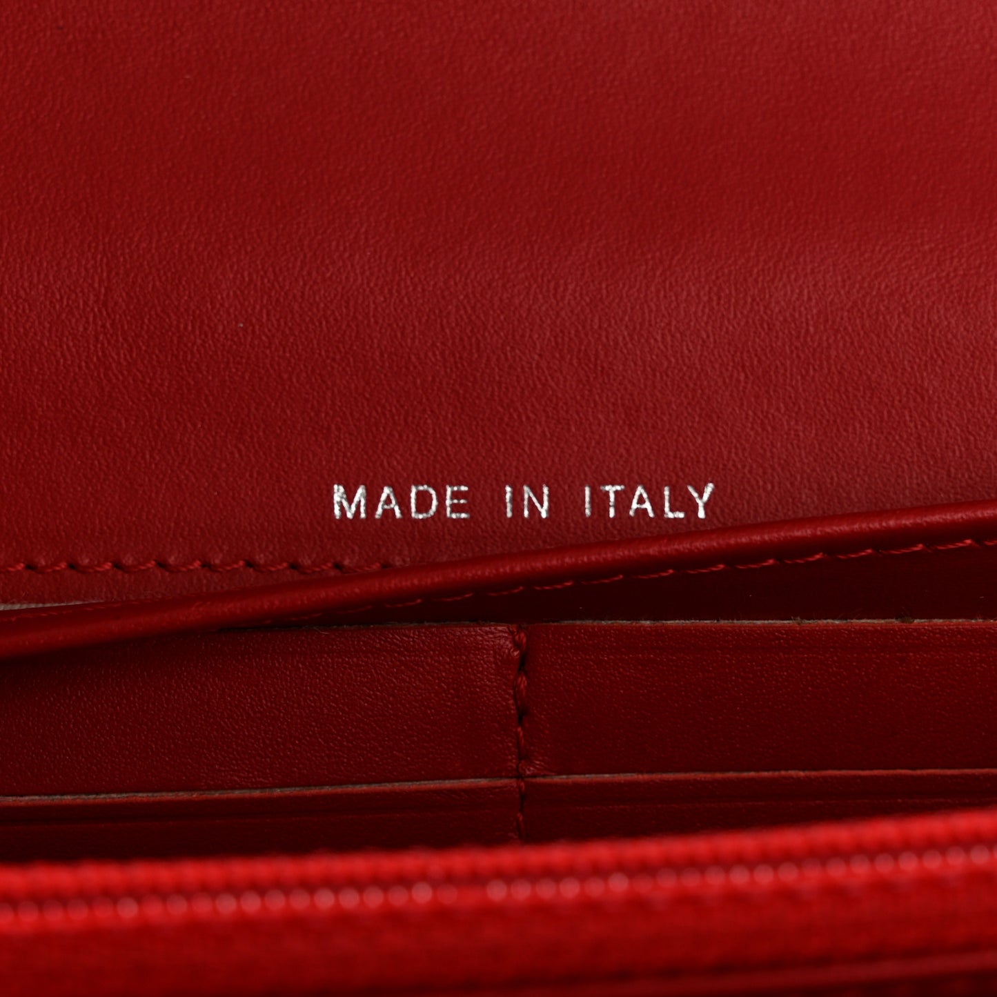 Patent Calfskin Quilted Large Brilliant Flap Wallet Dark Red