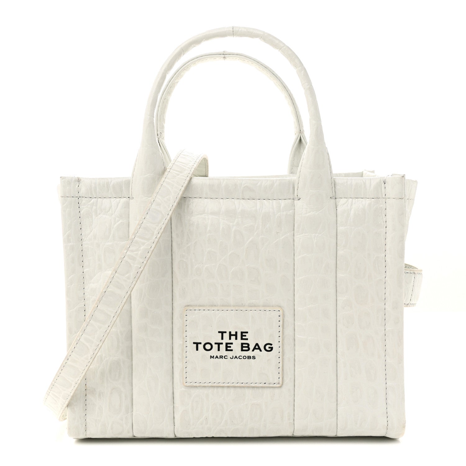Marc Jacobs Croc Embossed Medium The Tote Bag White 1 of 13