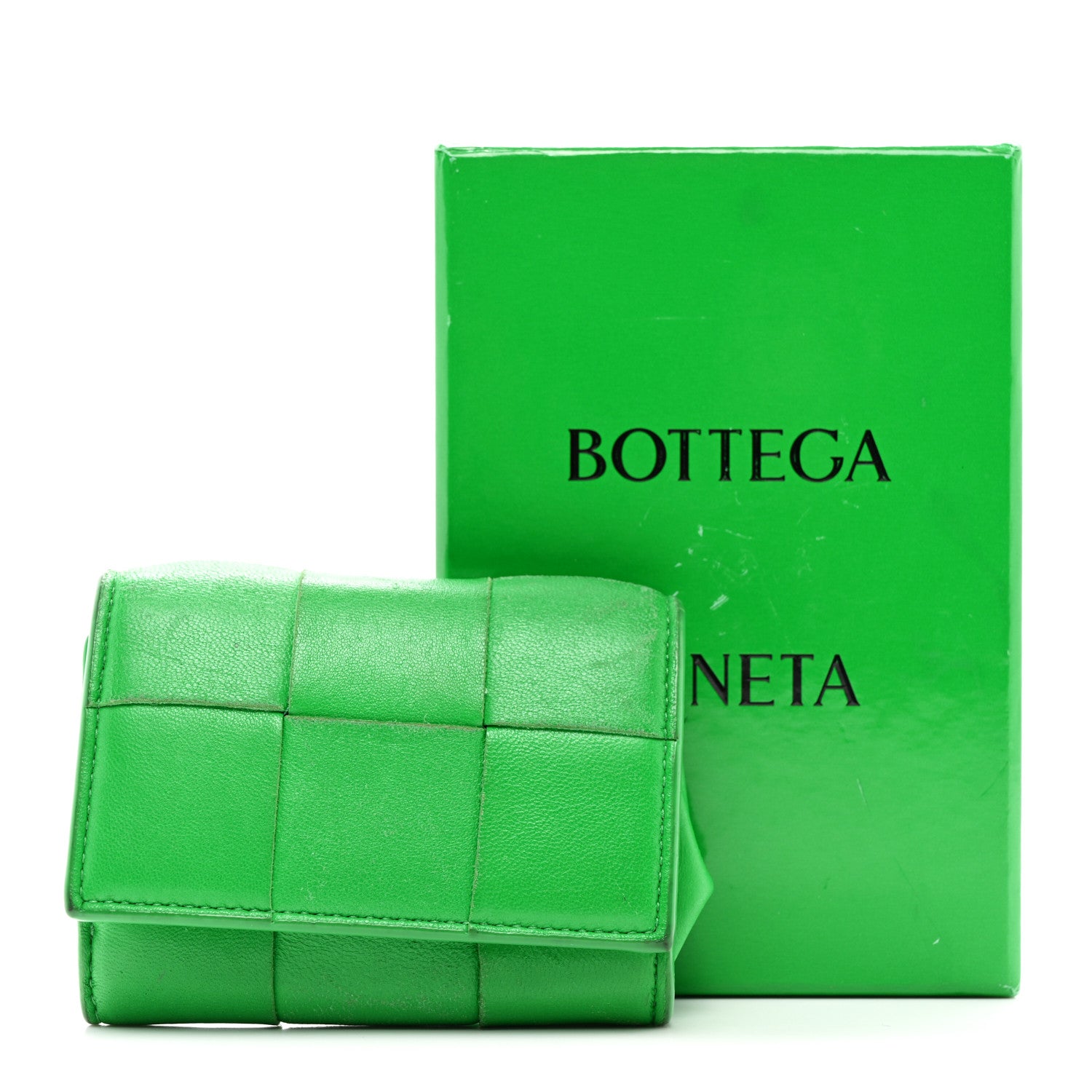 Bottega Veneta Nappa Maxi Intrecciato Compact Wallet Grass 9 of 9