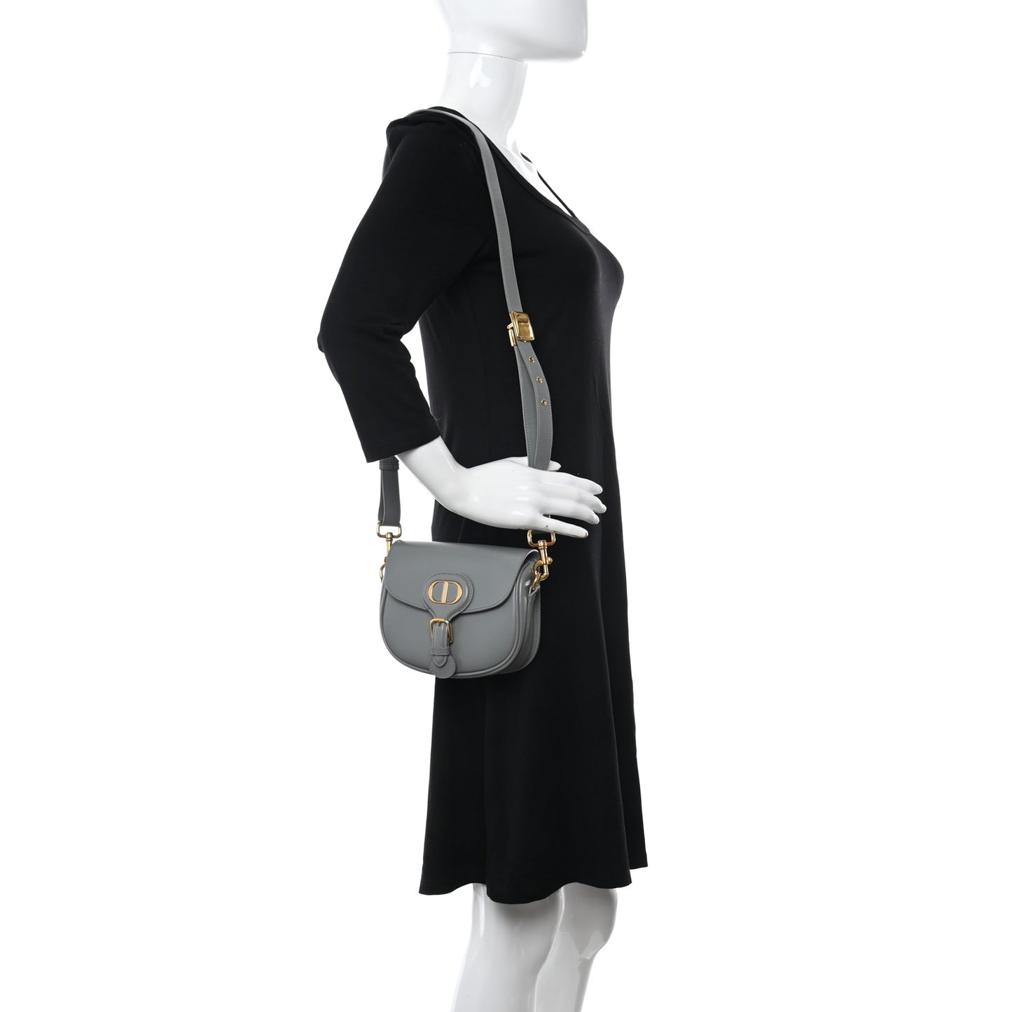 Box Calfskin Small Bobby Bag Gray