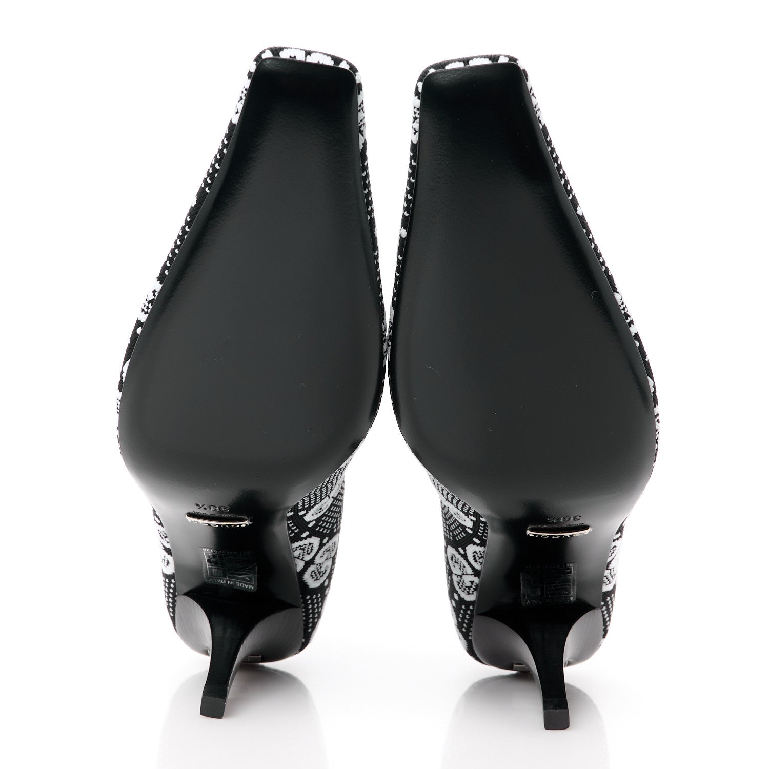 Gucci Technical Jersey Knit GG Monogram Square G 75mm Ankle Boots 38.5 Black Great White 5 of 8