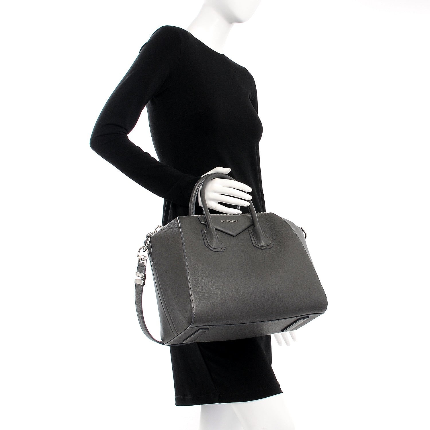 Givenchy Sugar Goatskin Medium Antigona Dark Grey 3 of 13