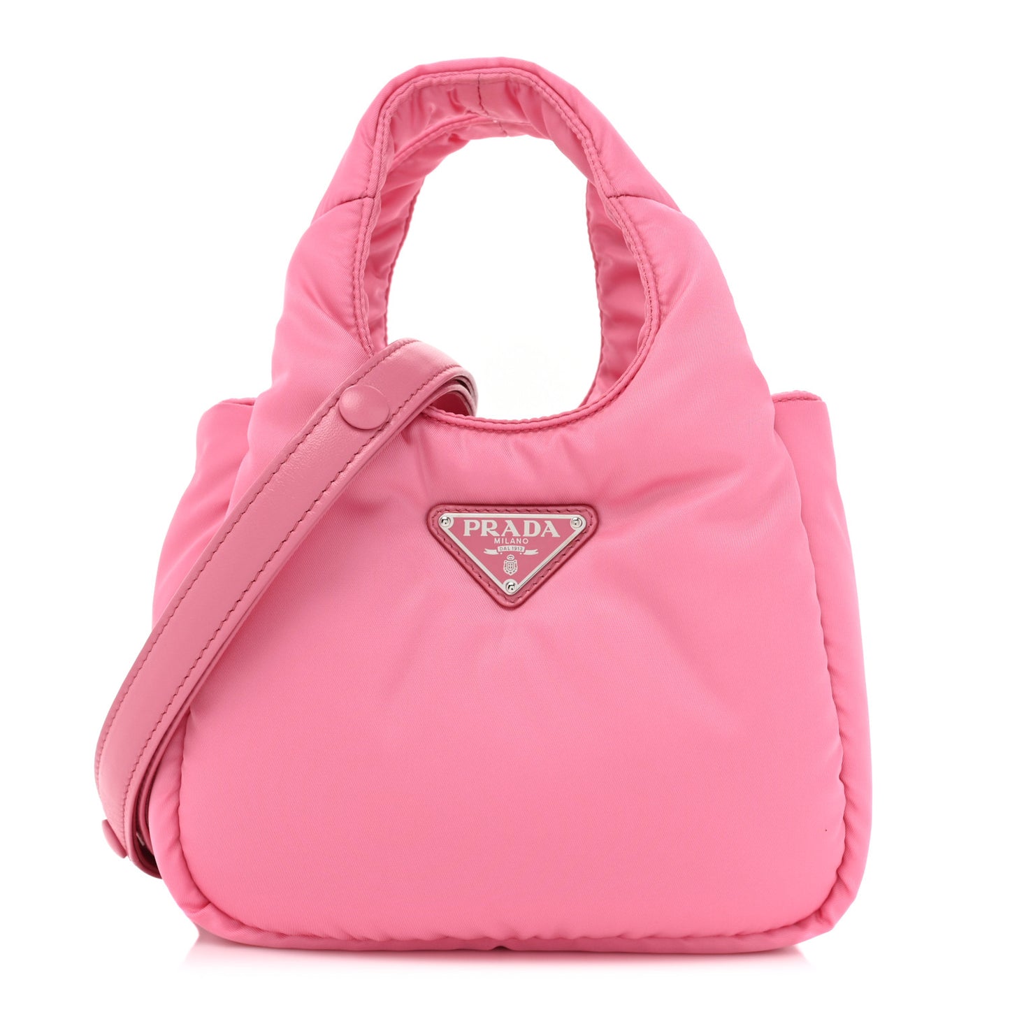 Re-Nylon Soft Padded Small Double Handled Shoulder Bag Begonia