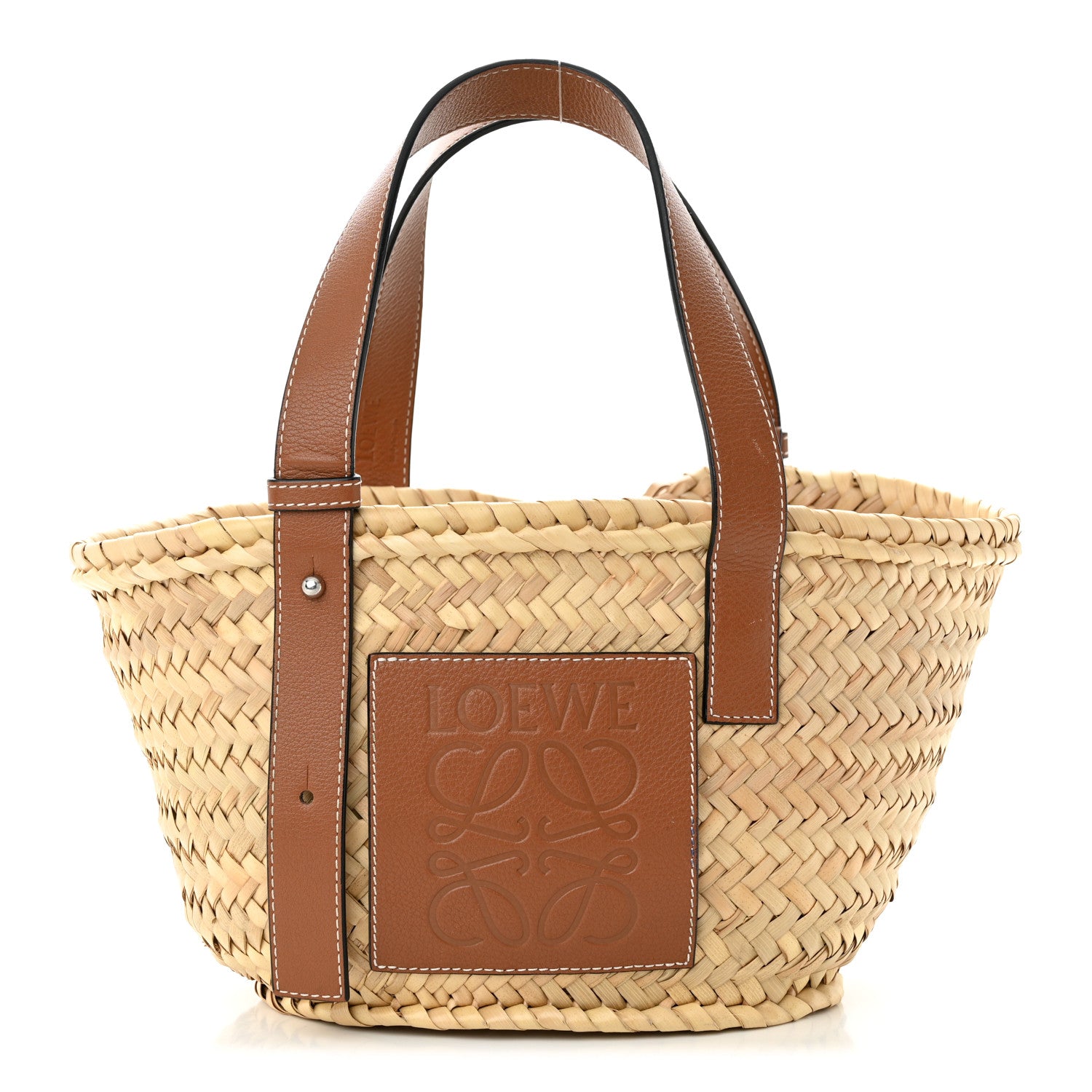 Loewe Raffia Small Basket Tote Bag Natural Tan 1 of 11