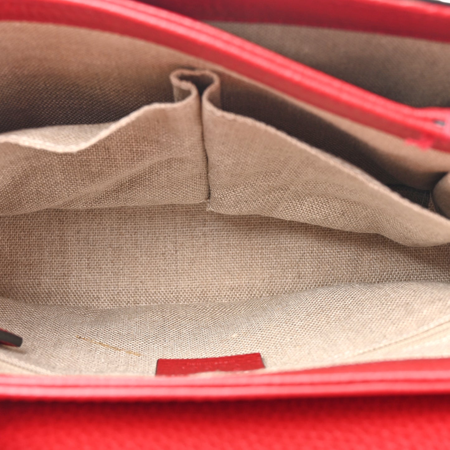 Dollar Calfskin Interlocking G Top Handle Shoulder Bag Red