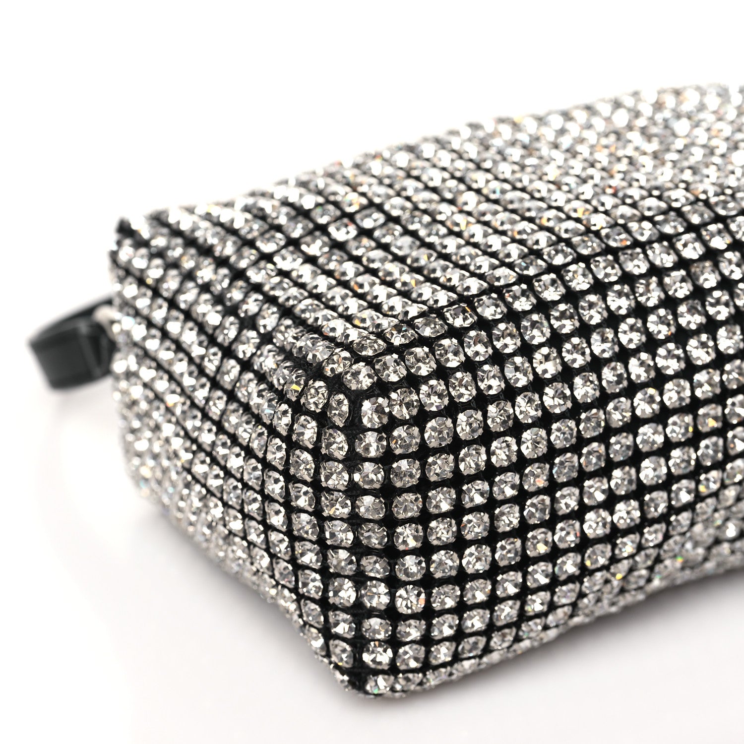 Alexander Wang Mesh Crystal Rhinestone Mini Heiress Pouch Black Silver 9 of 10