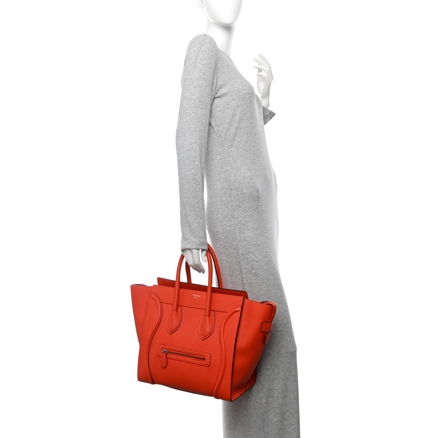Drummed Calfskin Mini Luggage Vermillion
