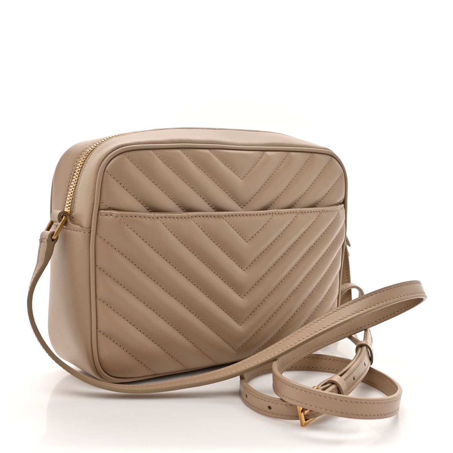Calfskin Matelasse Monogram Lou Camera Bag Dark Beige