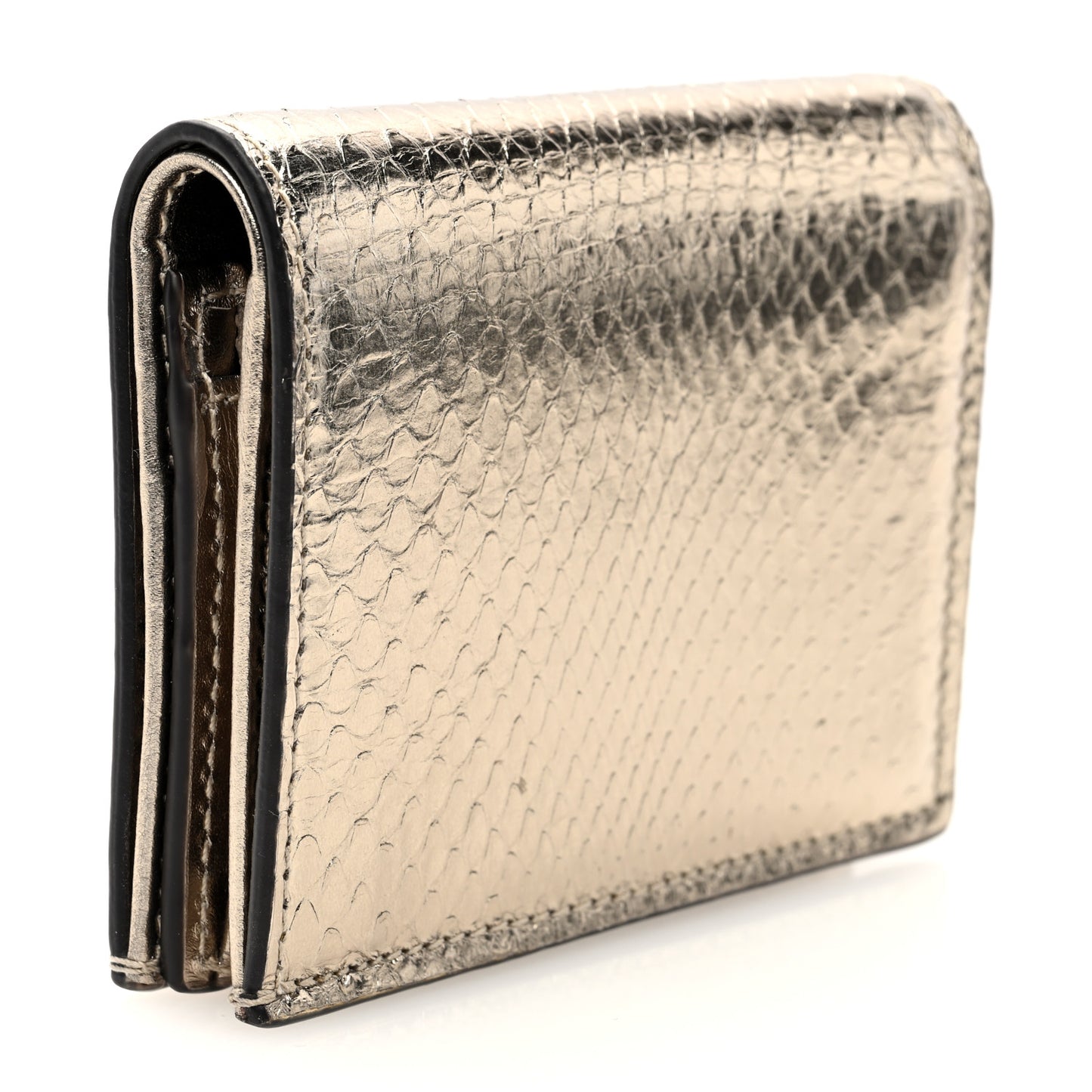 Boarded Plutone Snakeskin Horsebit 1955 Card Case Wallet Gold