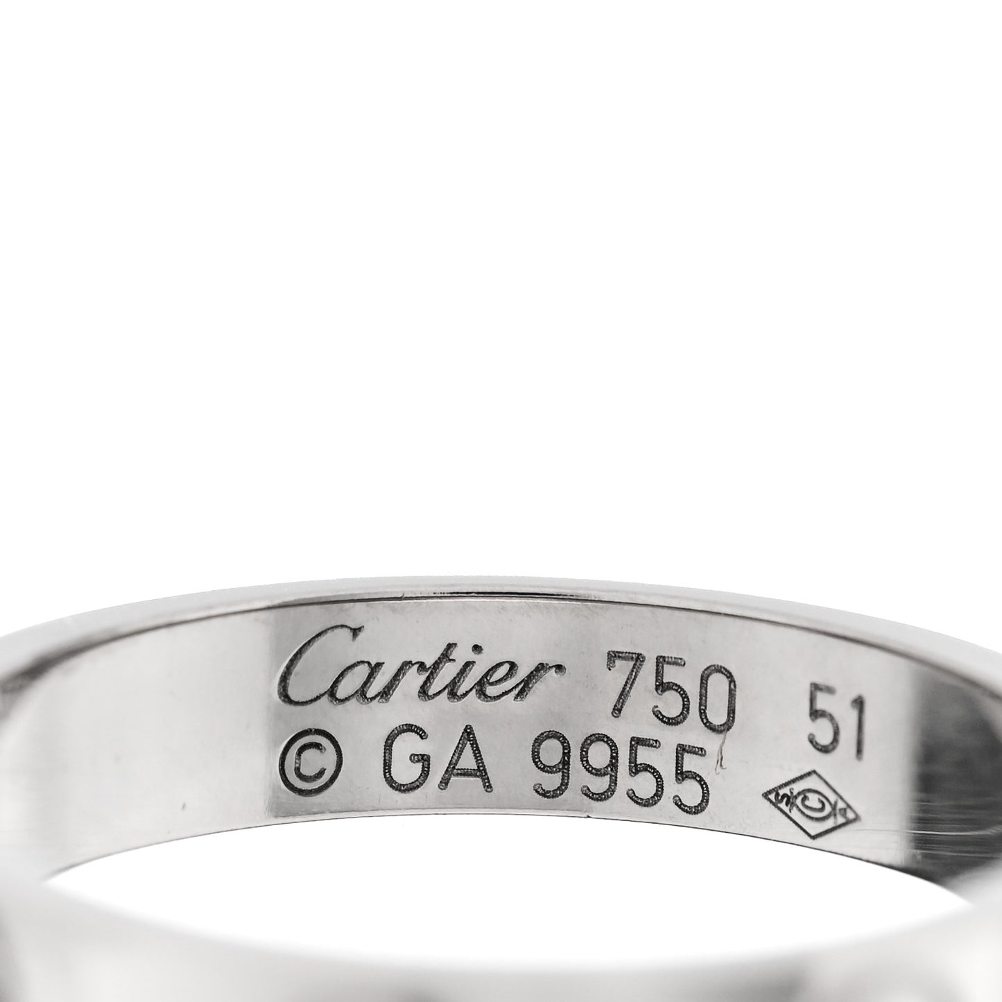 18K White Gold 3.5mm LOVE Wedding Band Ring 51 5.75
