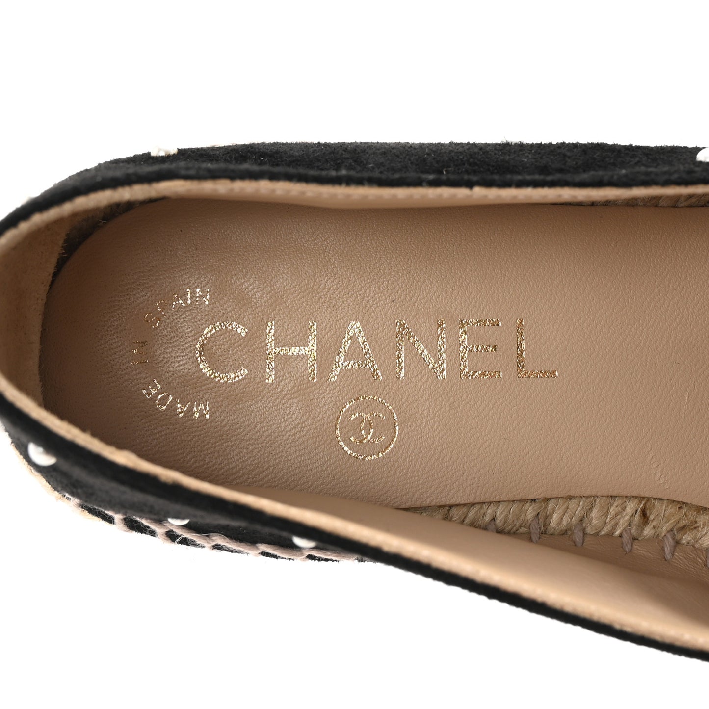 Suede Pearl CC Espadrilles 38 Black