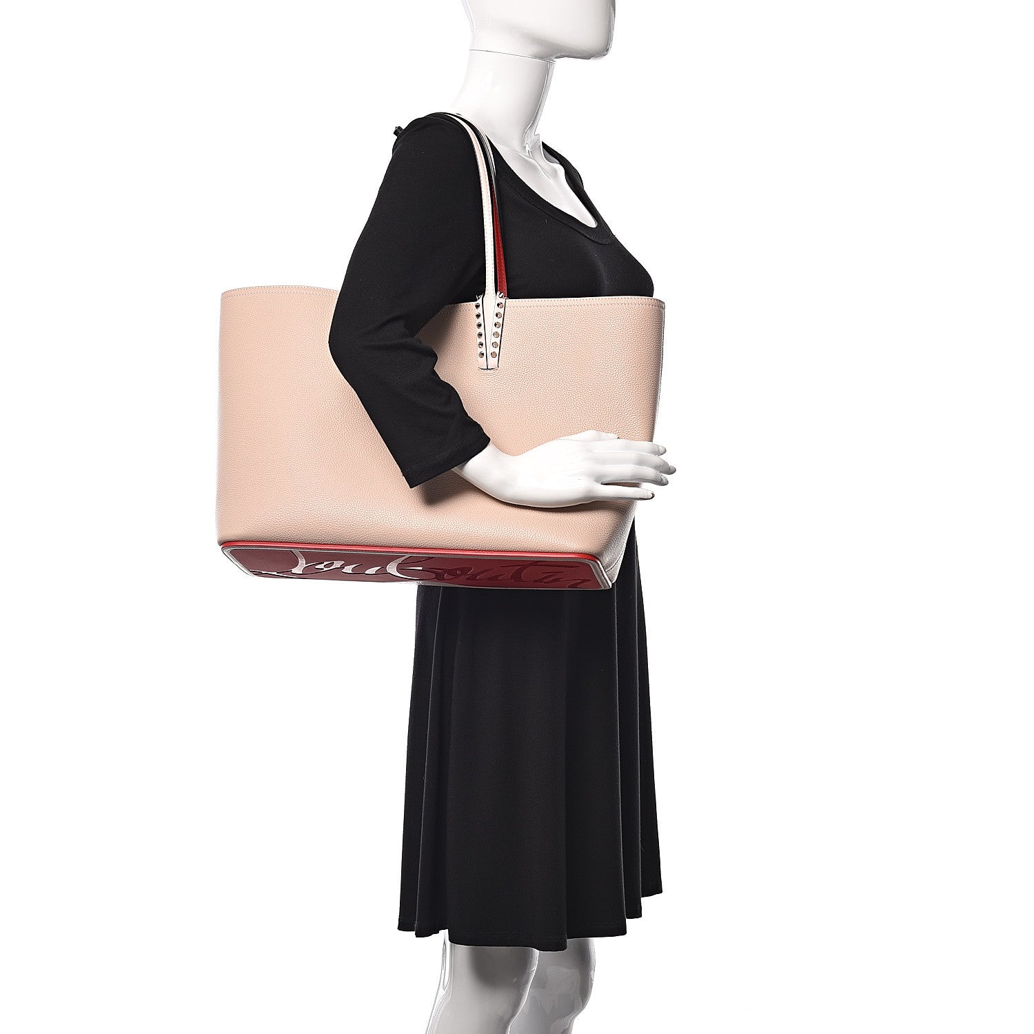 Christian Louboutin Calfskin Spikes East West Cabata Tote Ballerina 2 of 11