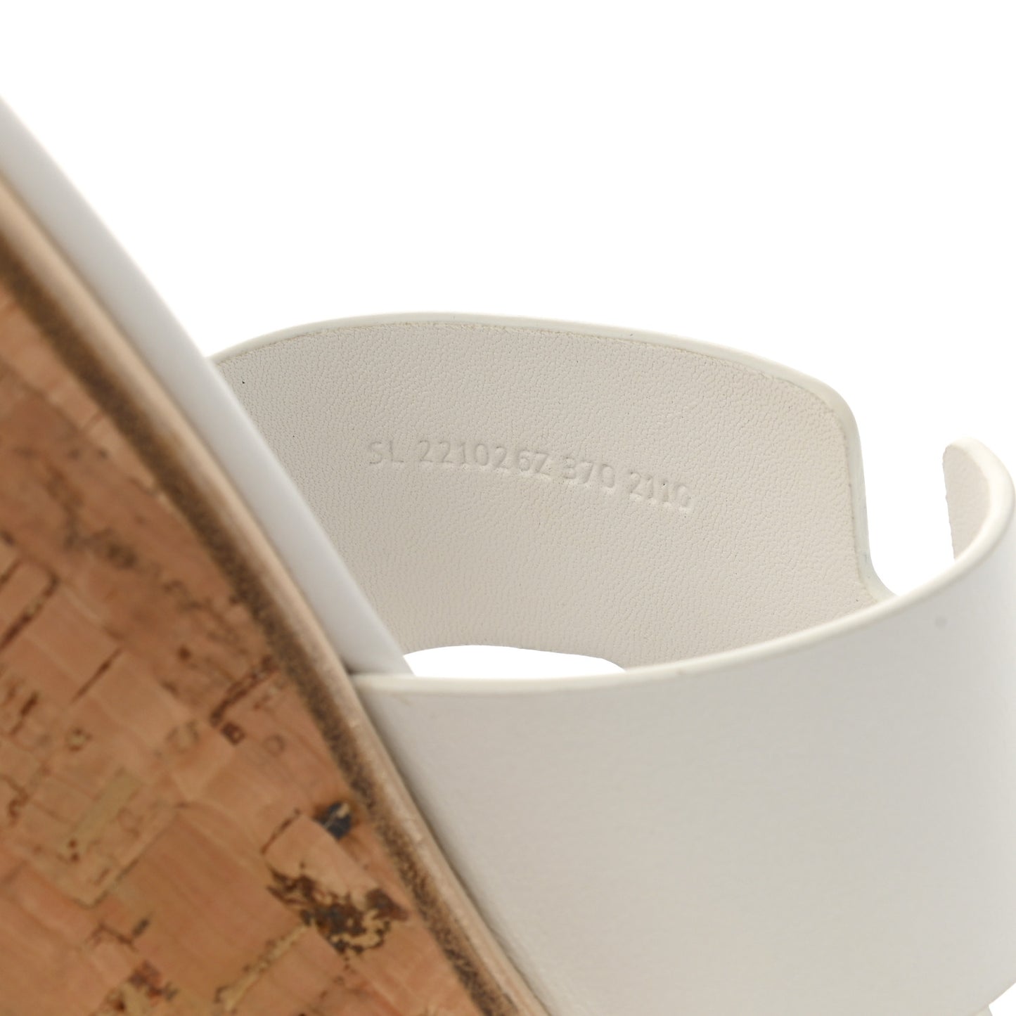 Calfskin Cork Eze 30 Sandals 37 White