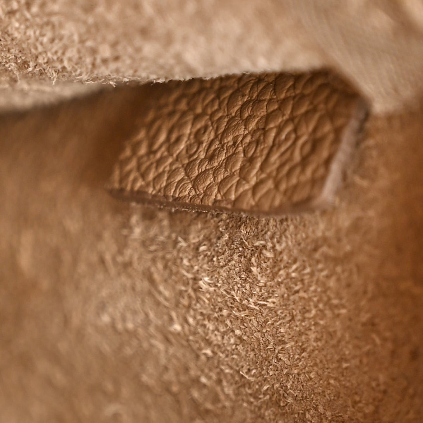 Soft Grained Calfskin Sangle Bucket Bag Dune