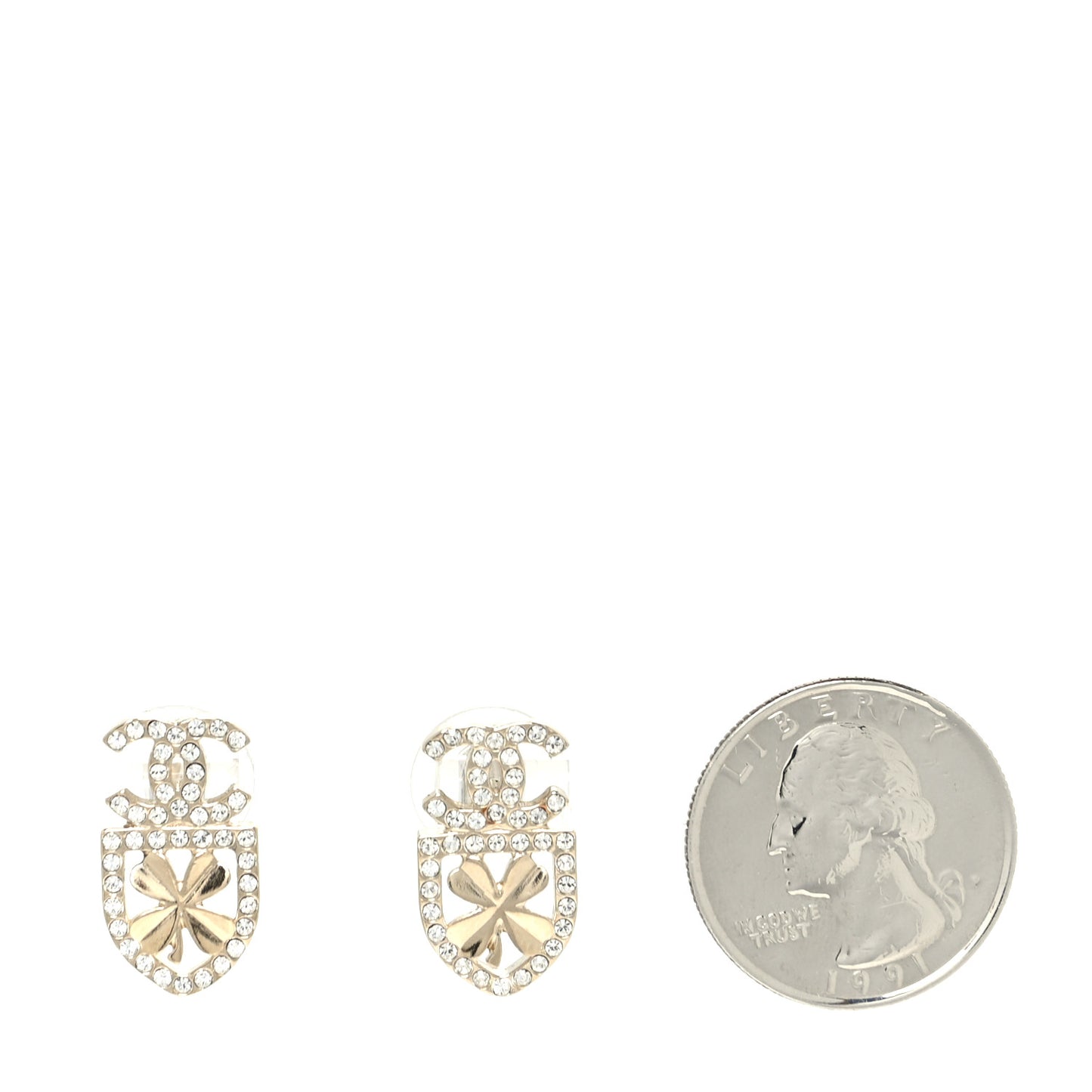 Crystal CC Sergeant Chanel Earrings Gold