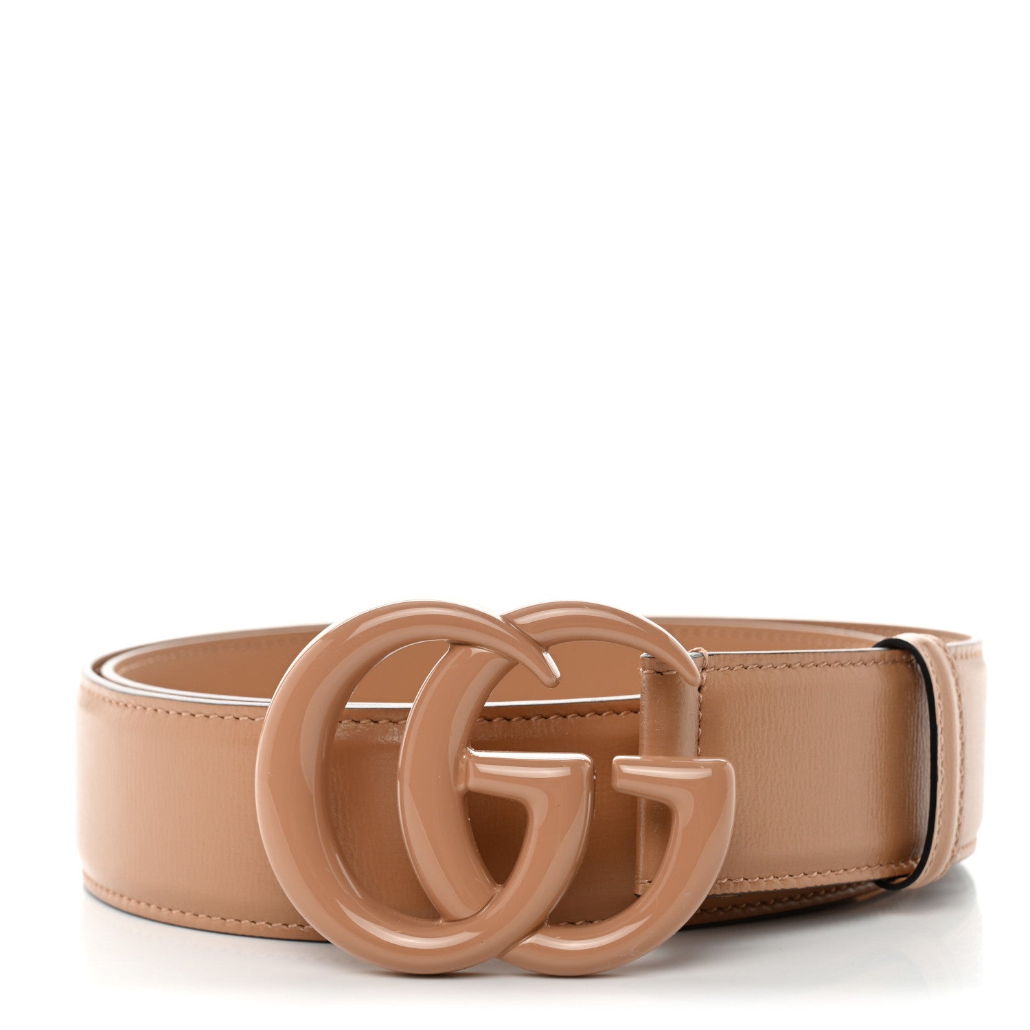 Gucci Azalea Calfskin Enamel Monochrome Double G 40mm Belt 90 36