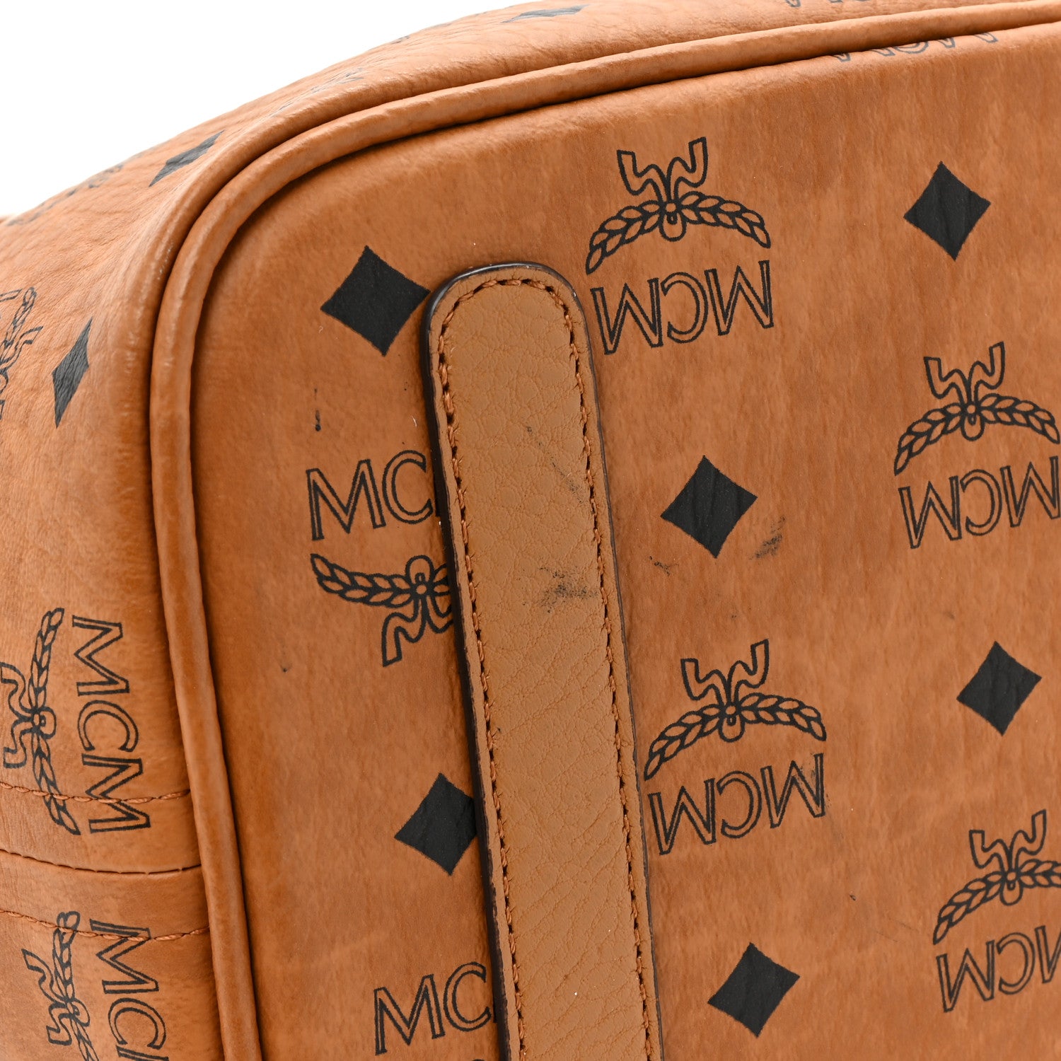 MCM Visetos Large Liz Reversible Shopper Tote Cognac 17 of 17