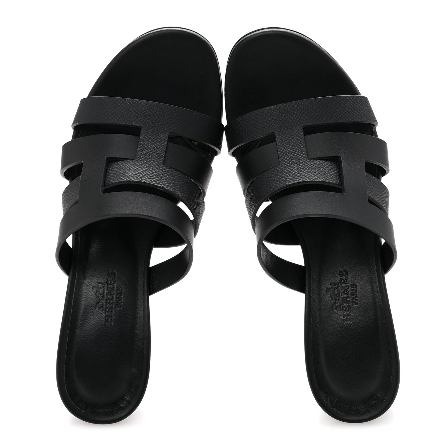 Calfskin Epsom Amica Sandals 35 Black