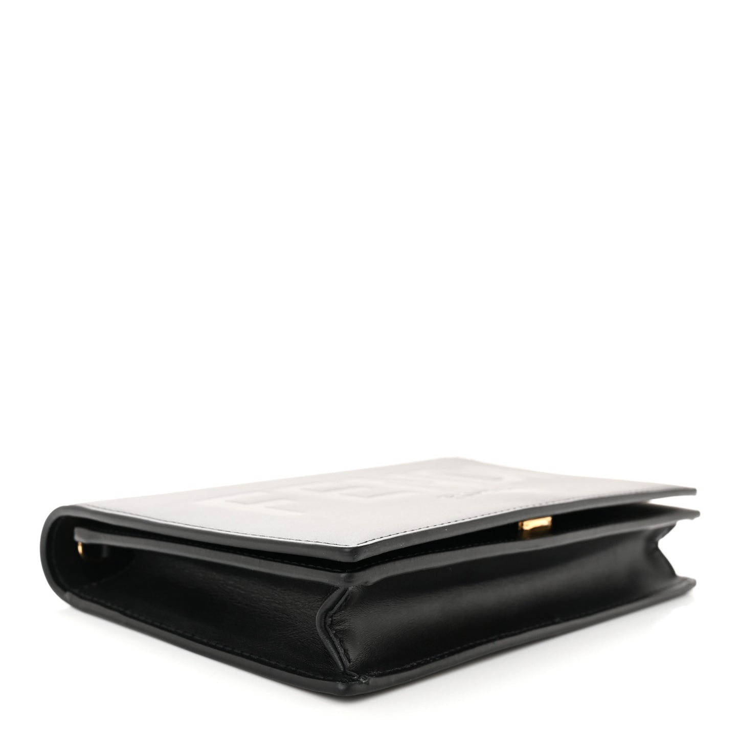 Vitello King Tamponato Logo Embossed Medium Wallet On Chain Black