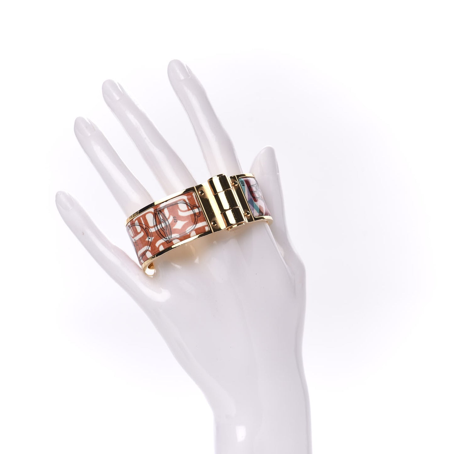 Enamel Printed Wide Manufacture Boucleries Hinged Bracelet S Rose Couture