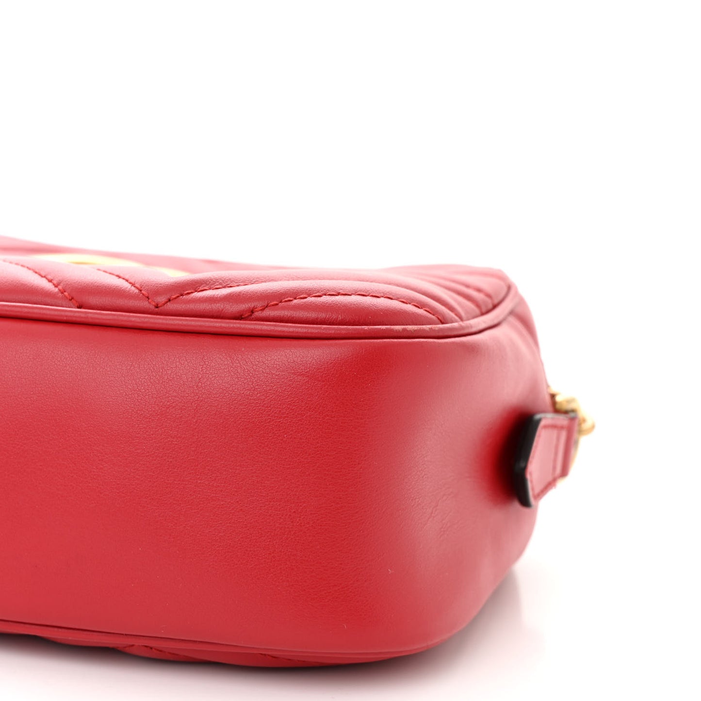 Calfskin Matelasse Small GG Marmont Chain Shoulder Bag Hibiscus Red