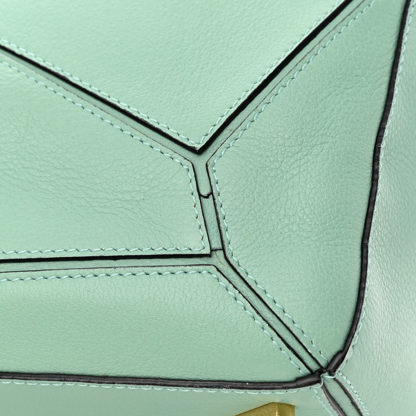 Calfskin Medium Puzzle Bag Sea Water Green