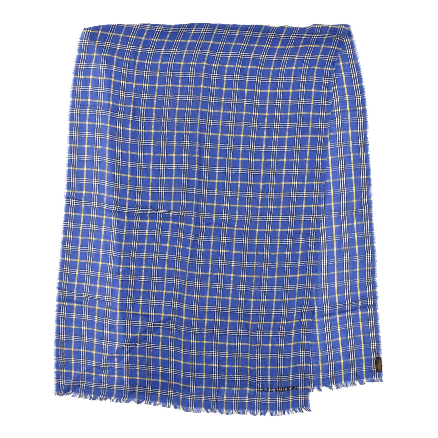 Gauze Plaid Masai Tartan Shawl Blue