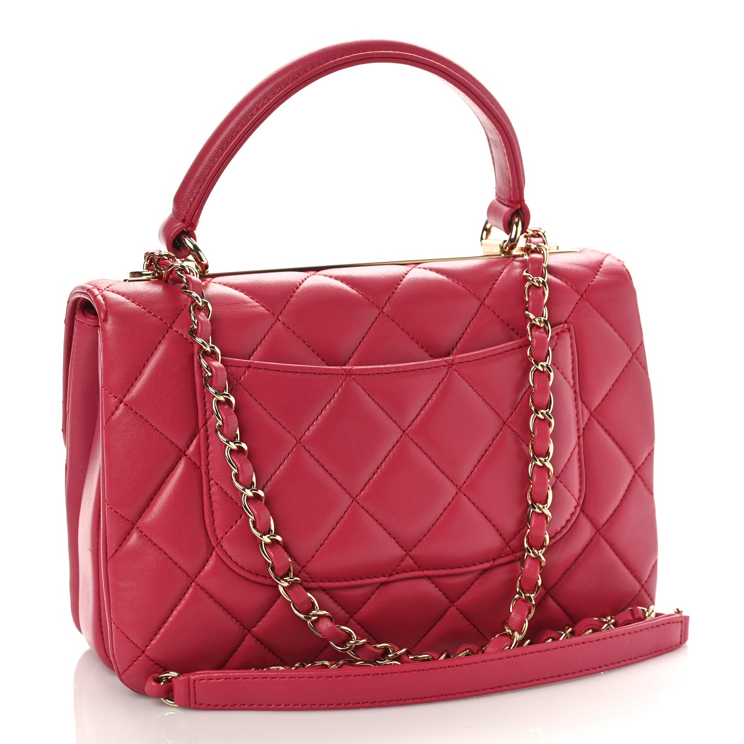 Chanel Lambskin Quilted Small Trendy CC Dual Handle Bag Dark Pink 3 of 9