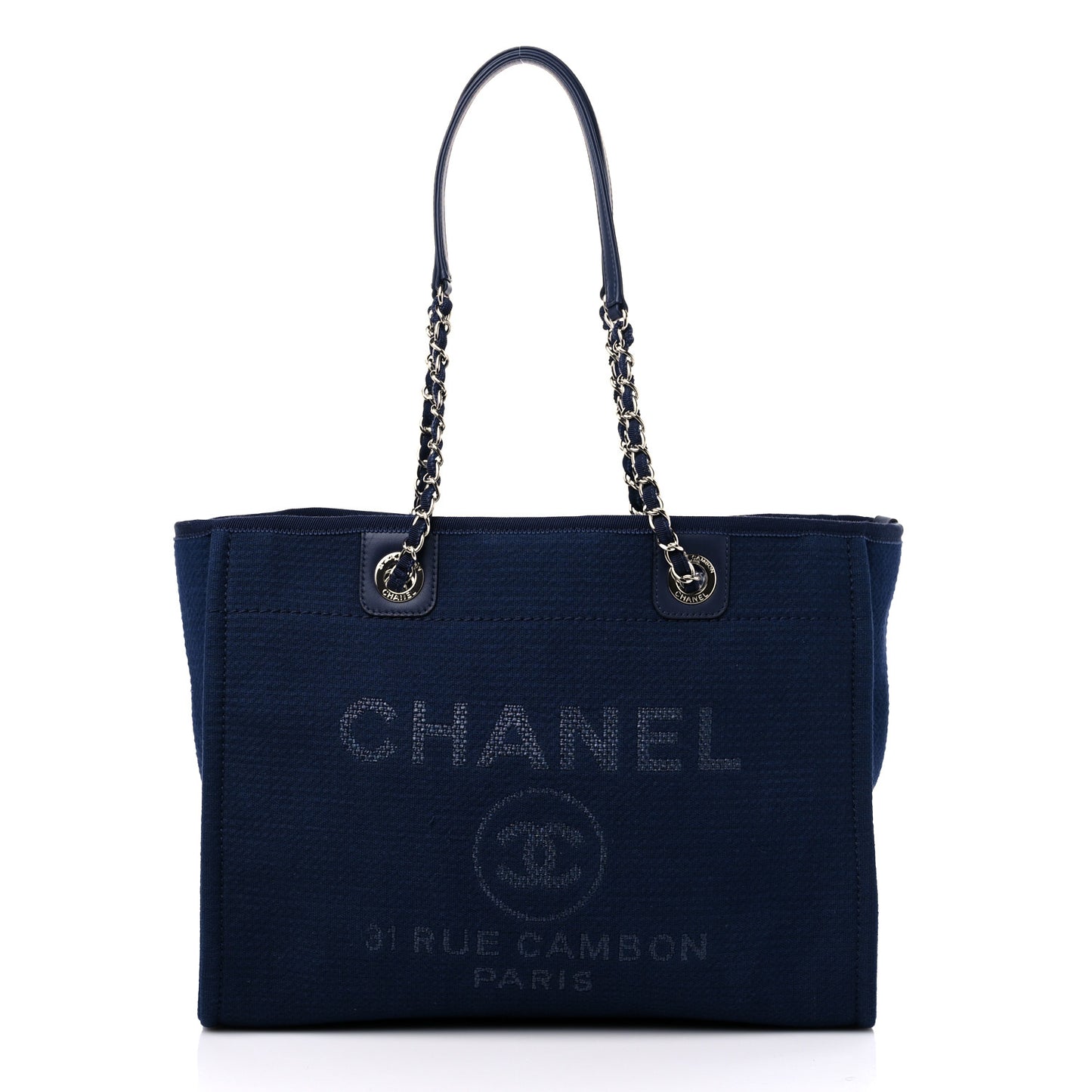 Mixed Fibers Small Deauville Tote Navy Blue