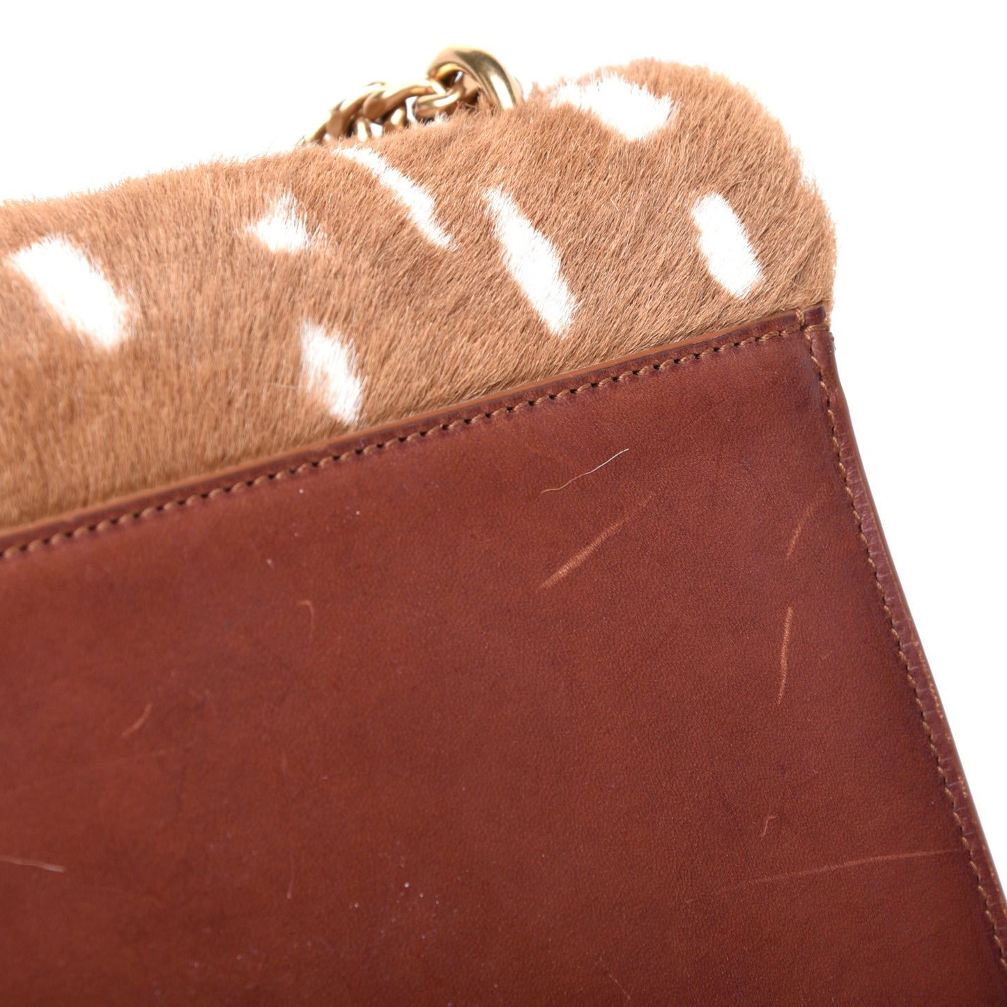 Pony Hair Calfskin Medium Monogram Sunset Fawn