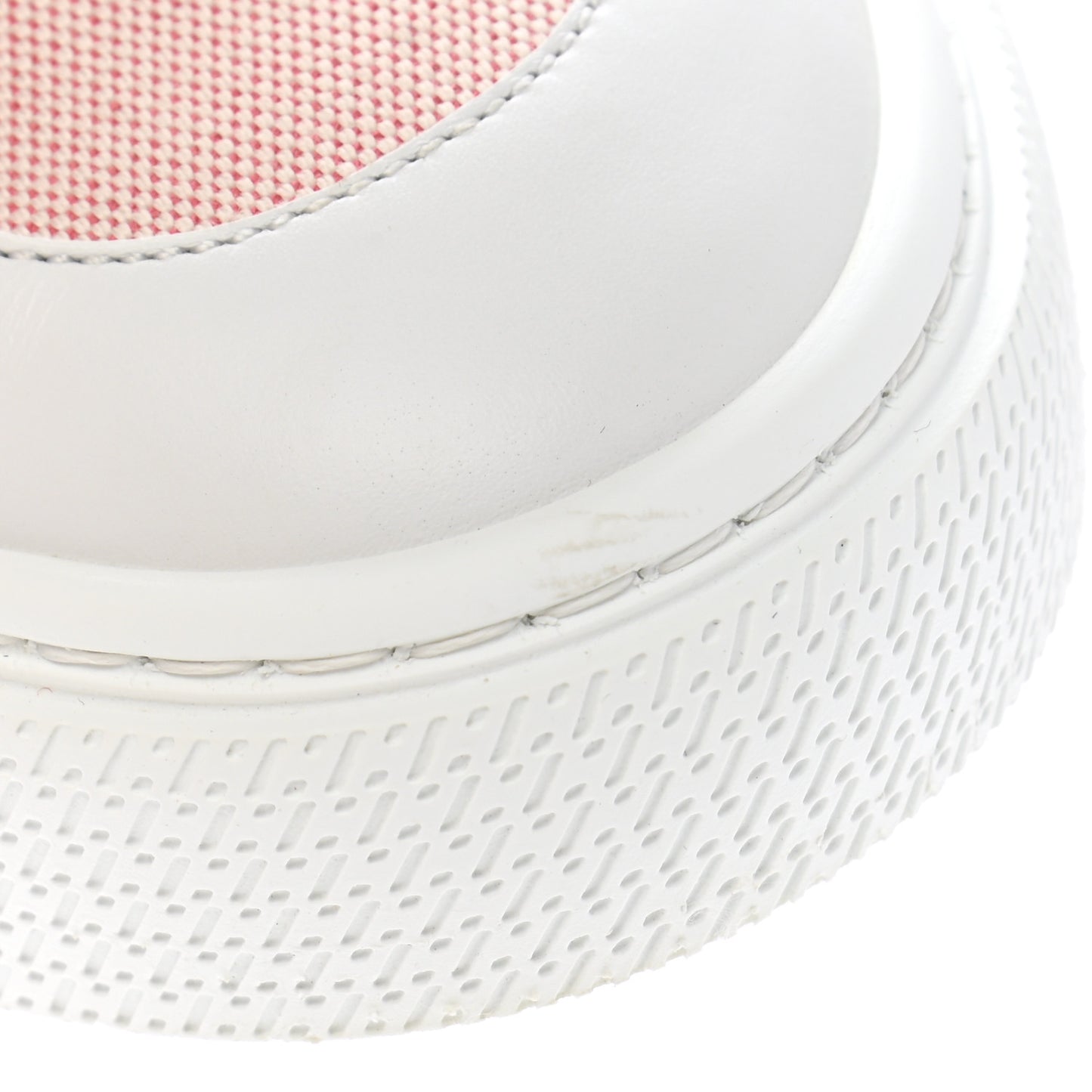 Canvas Calfskin Deep Sneakers 38.5 Framboise White