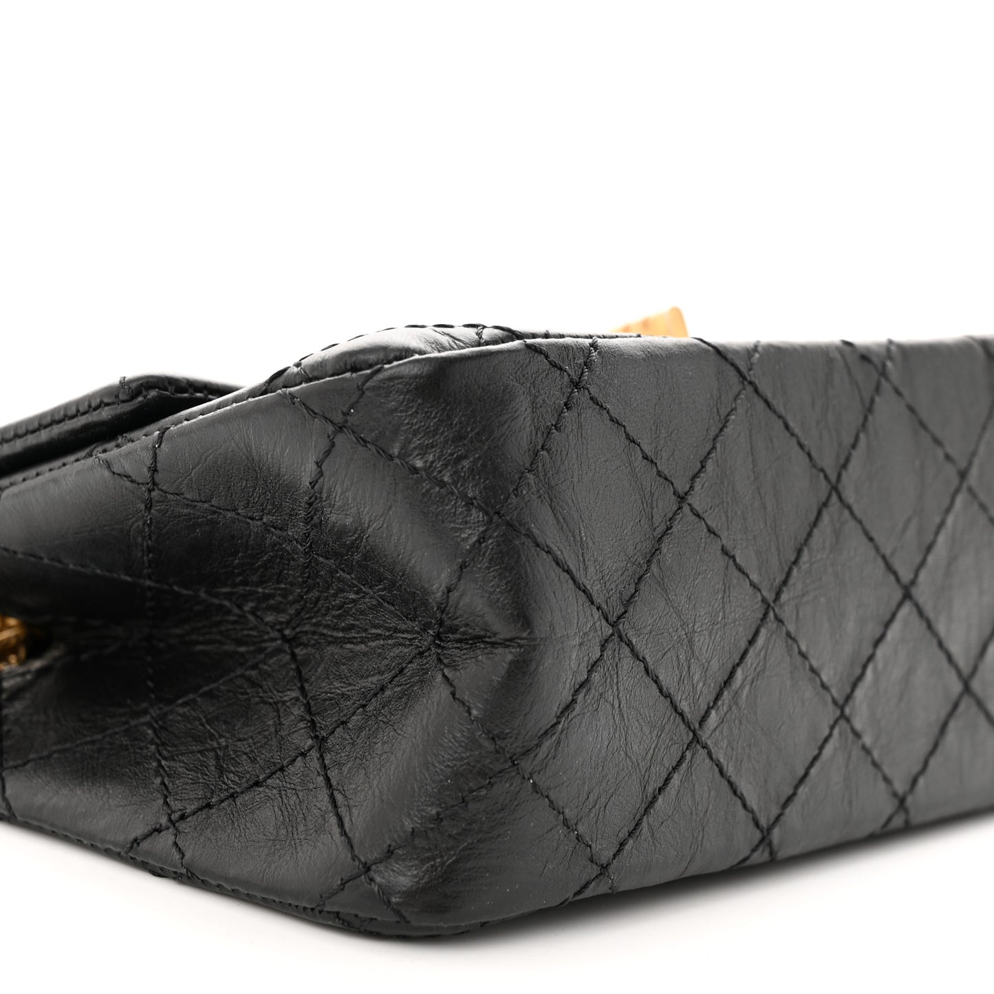 Aged Calfskin Quilted 2.55 Reissue Mini Flap Black