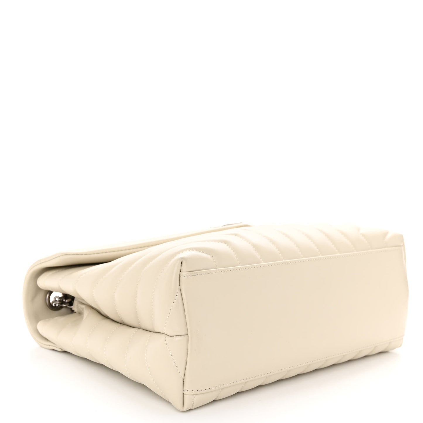 Calfskin Y Quilted Monogram Medium Loulou Chain Satchel Crema Soft