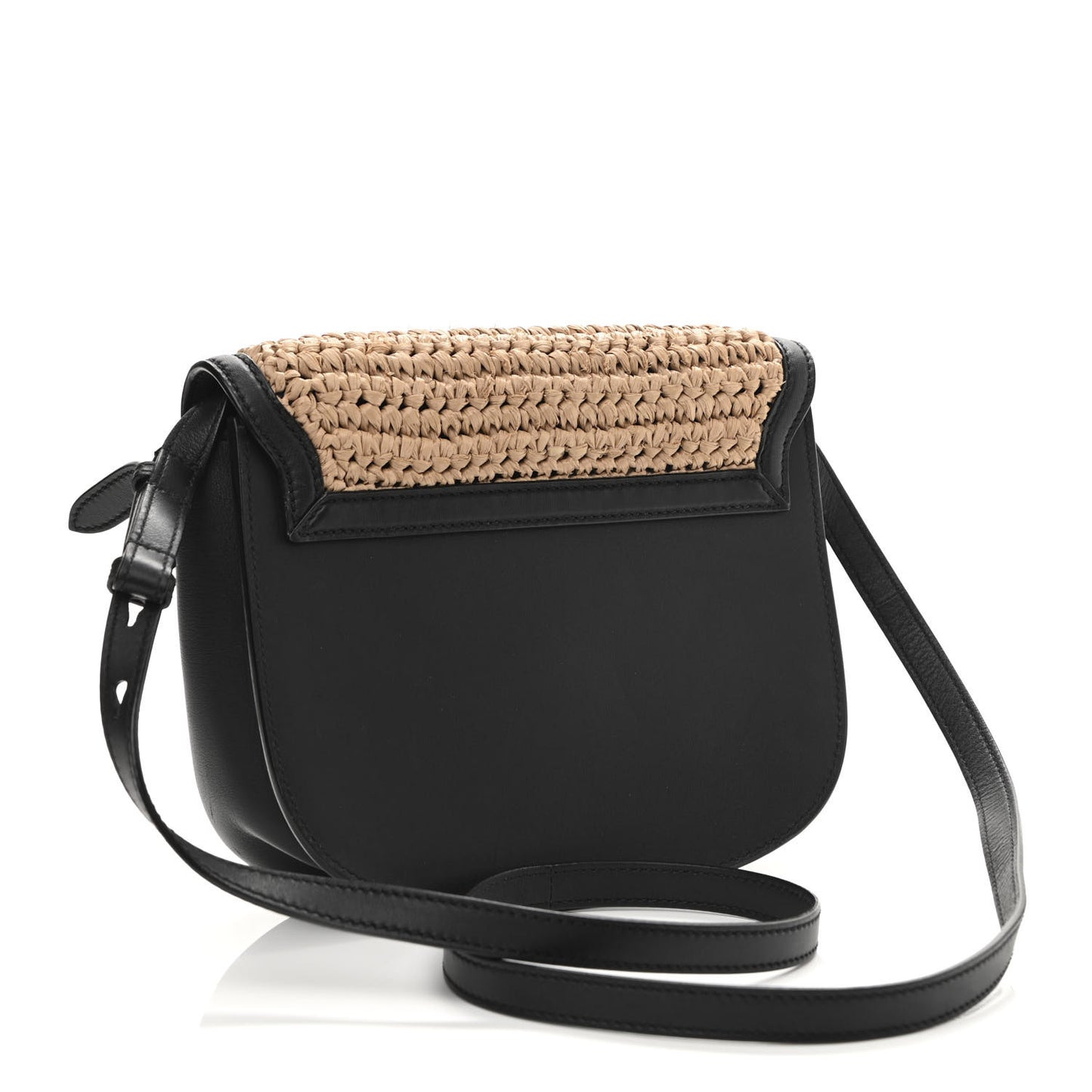 Woven Raffia Monogram Kaia Satchel Tan