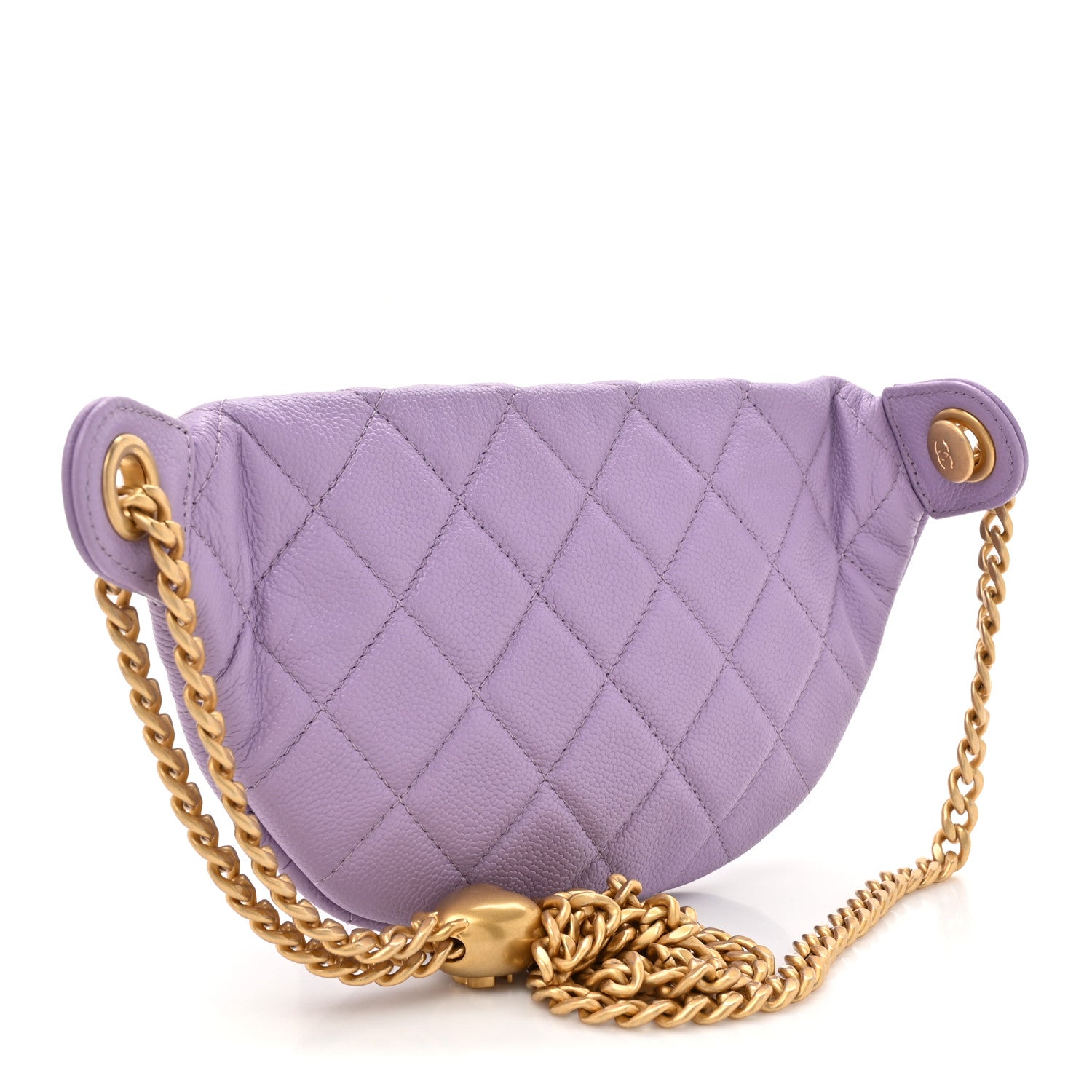 Chanel Caviar Quilted Sweetheart Belt Bag Light Purple 3 of 12