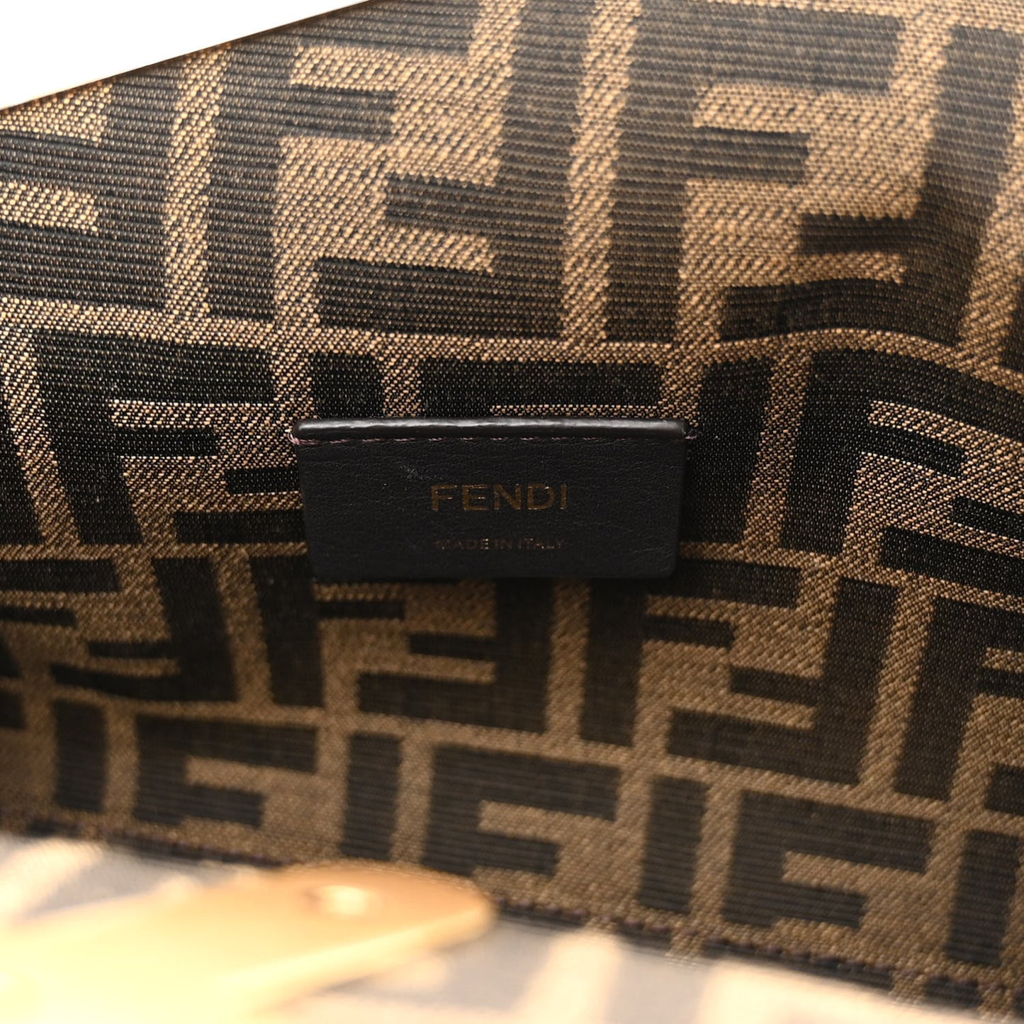 Shiny Nappa Small Fendi First Caramello