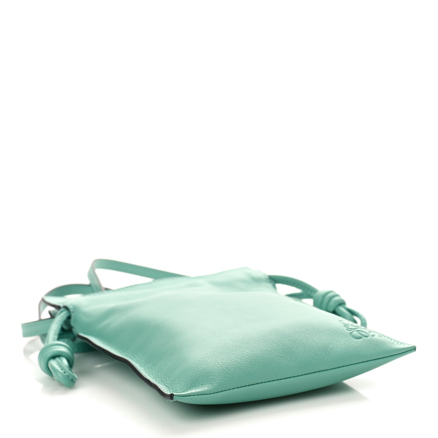 Calfskin Mini Drawstring Flamenco Knot Crossbody Bag Fresh Mint
