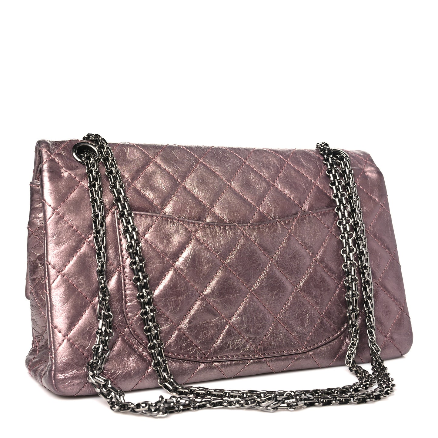 Metallic Aged Calfskin Quilted 2.55 Reissue 226 Flap Rose Fonce
