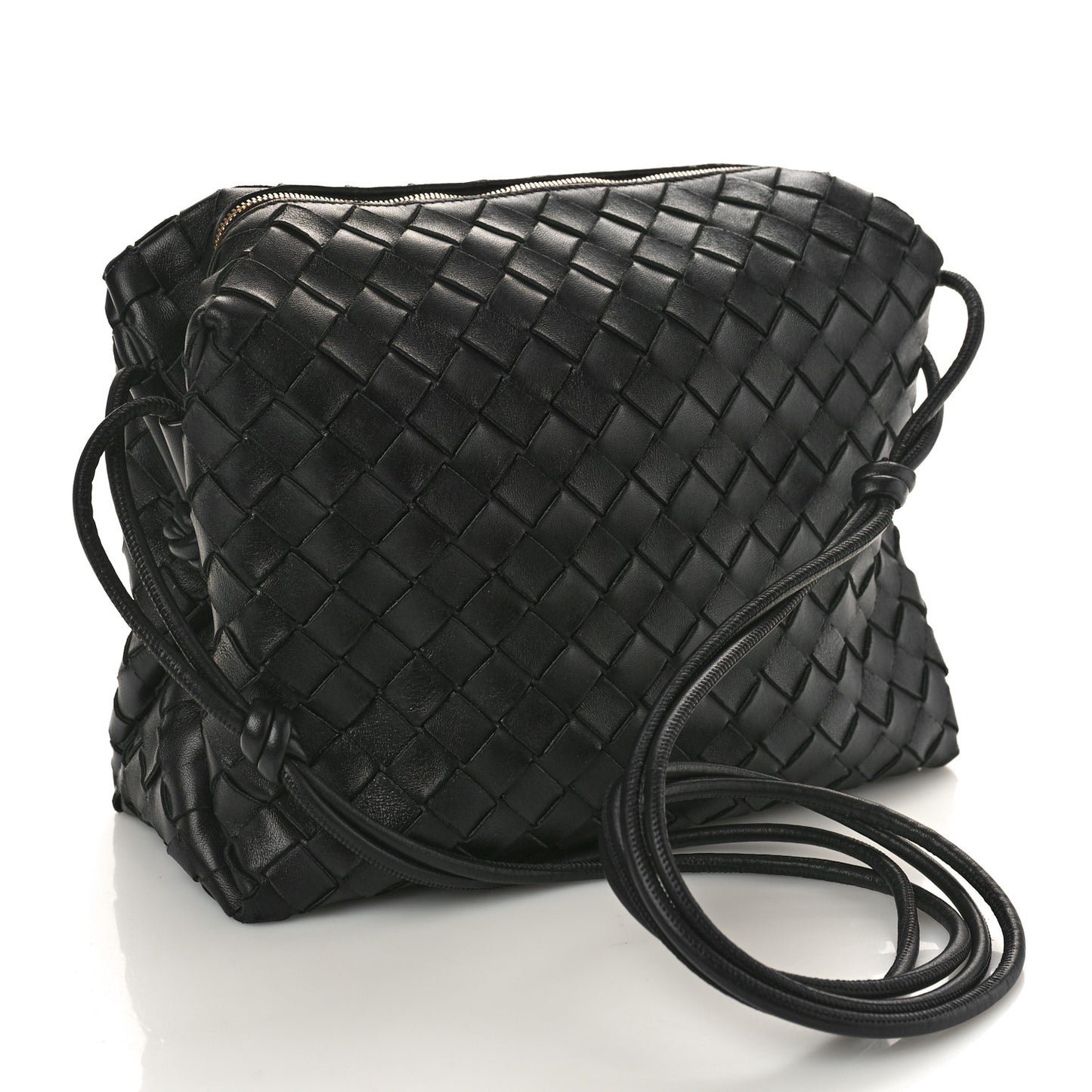 Nappa Intrecciato Medium Loop Camera Bag Black