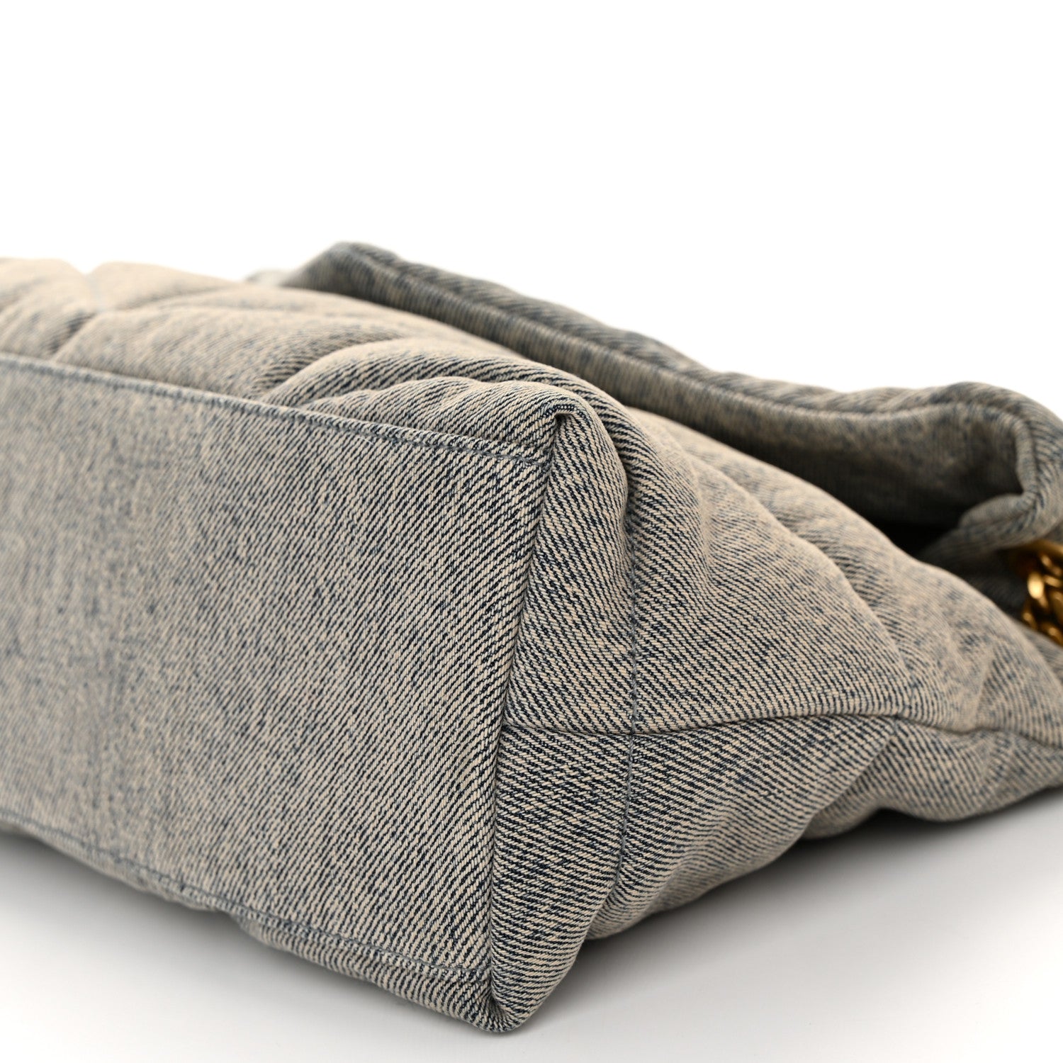 Saint Laurent Denim Quilted Small Loulou Puffer Monogram Chain Satchel Azur 10 of 10